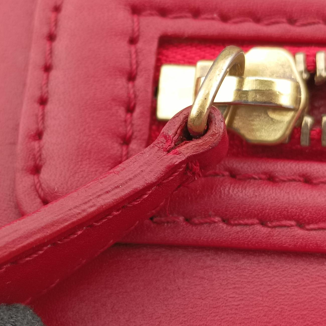 Pre-owned Celine Luggage Mini Shopper Red Leather  handbag | stylenewstar