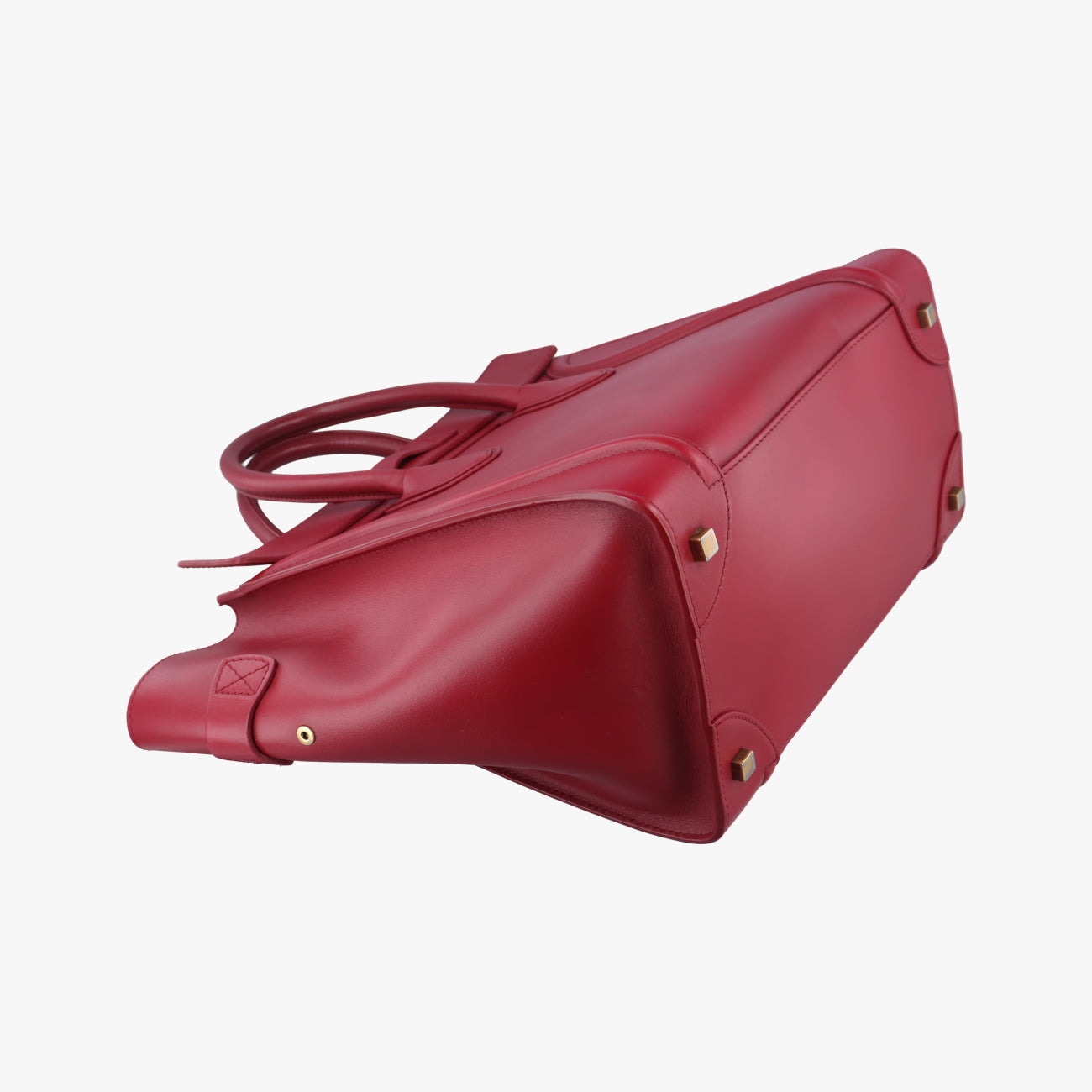 Pre-owned Celine Luggage Mini Shopper Red Leather  handbag | stylenewstar