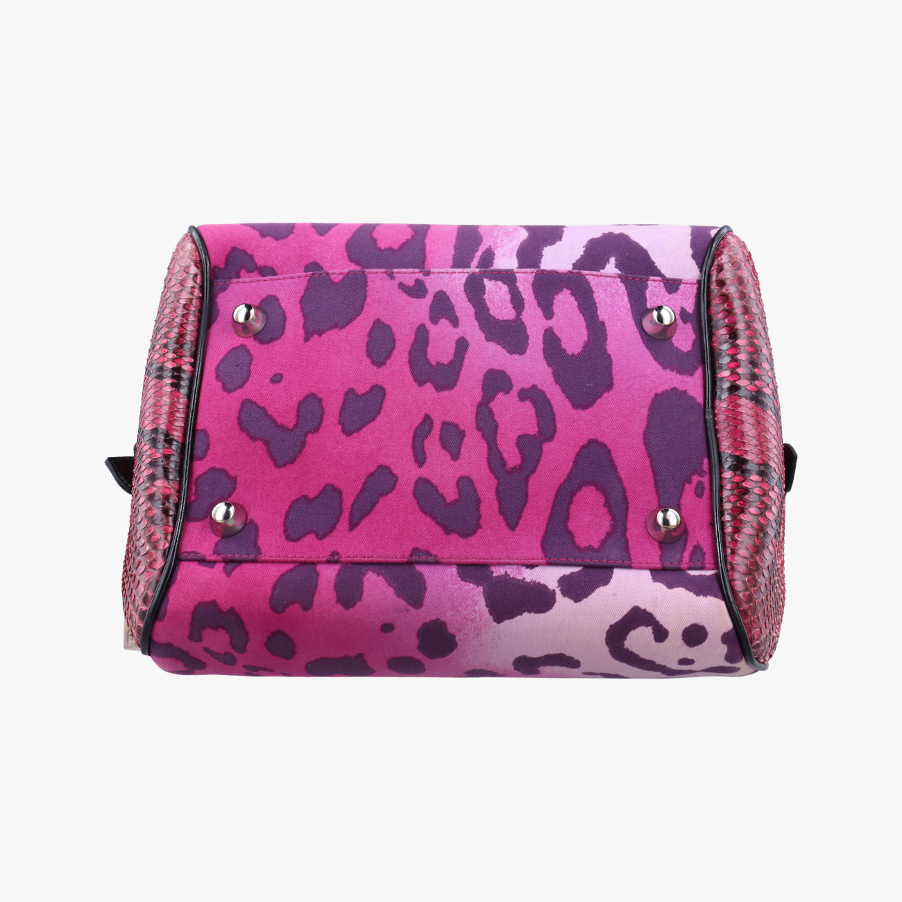 Pre-owned Christian Dior Gambler Dice Bowler Pink×Multicolour Canvas × Snakeskin  handbag | stylenewstar