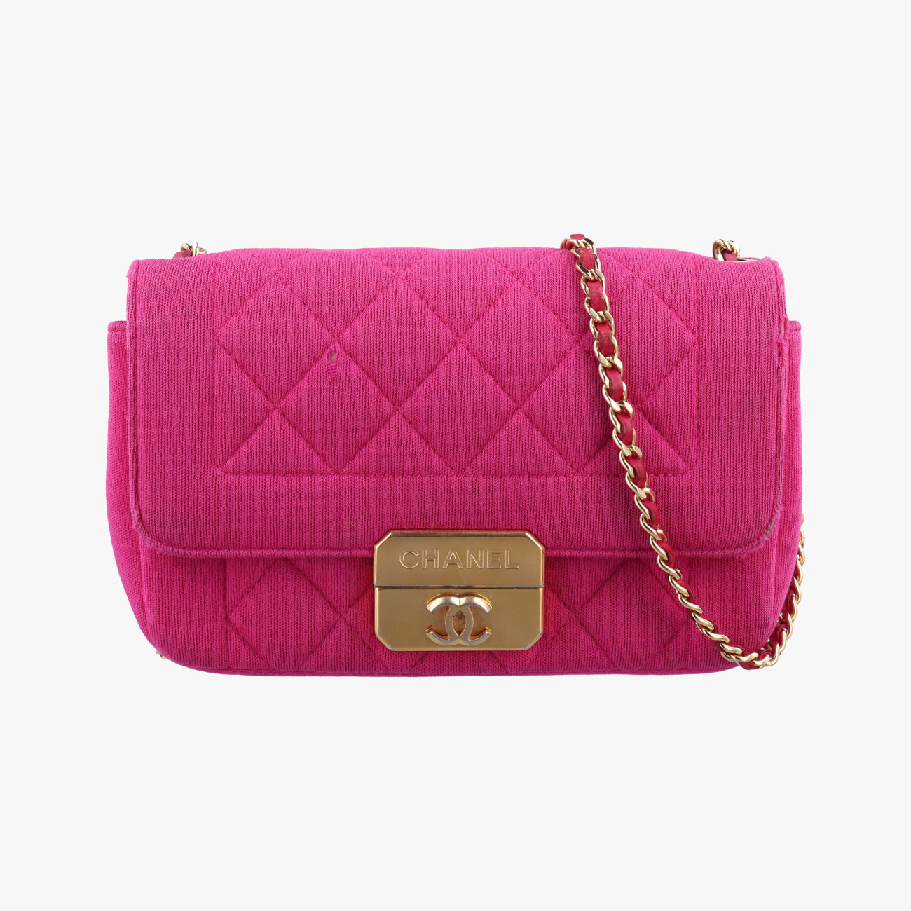 Pre-owned Chanel Matelasse Cotton Single Flap Rose fabric A92501 shoulderbag | stylenewstar