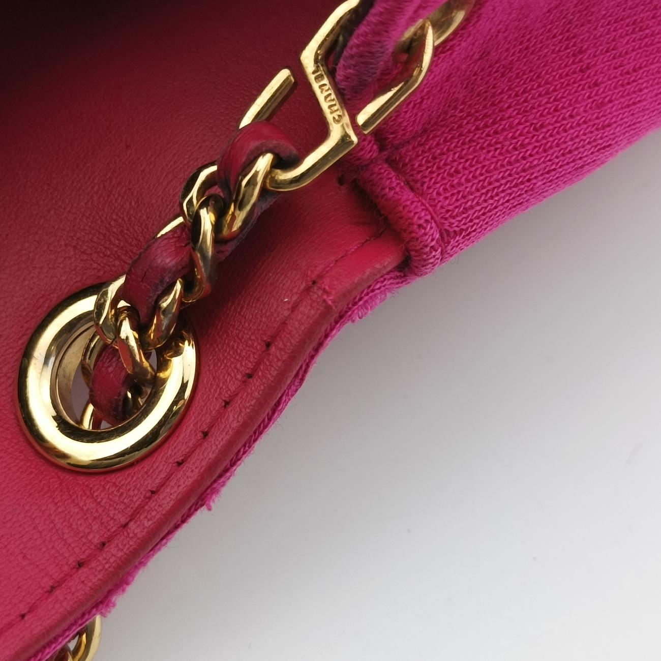 Pre-owned Chanel Matelasse Cotton Single Flap Rose fabric A92501 shoulderbag | stylenewstar