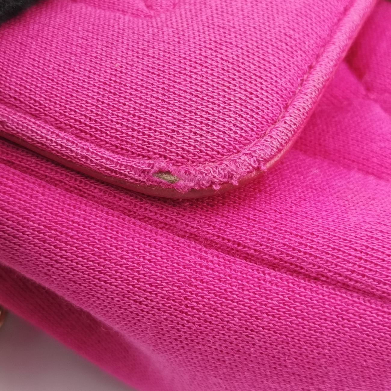 Pre-owned Chanel Matelasse Cotton Single Flap Rose fabric A92501 shoulderbag | stylenewstar