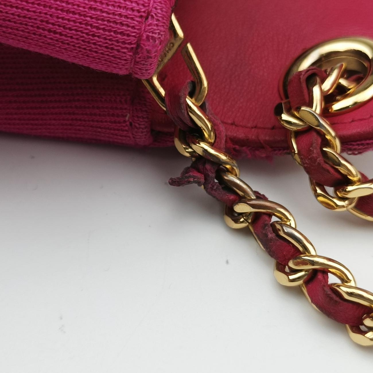 Pre-owned Chanel Matelasse Cotton Single Flap Rose fabric A92501 shoulderbag | stylenewstar