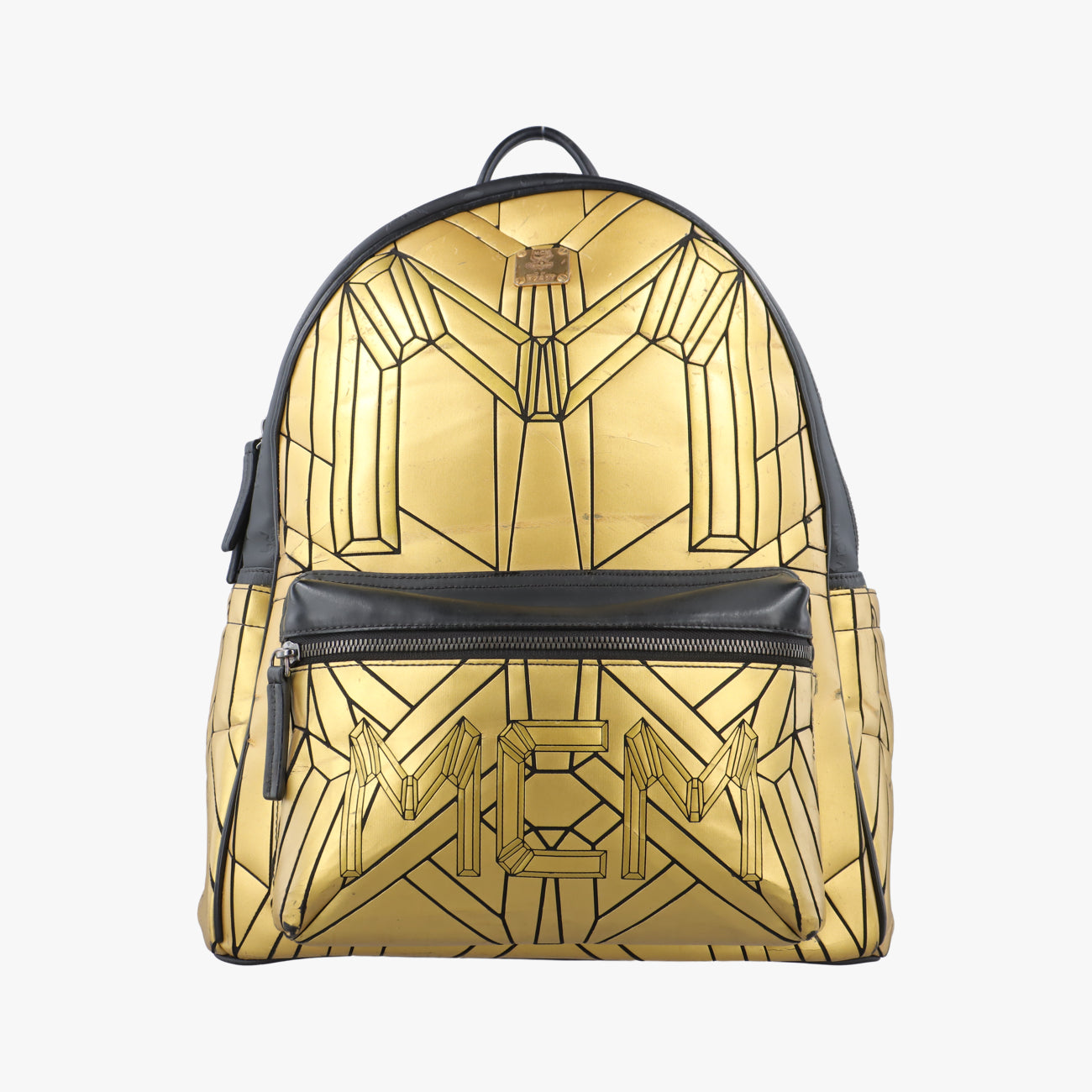 Vintage MCM stark Yellow×Black Leather  backpack/rucksack | stylenewstar