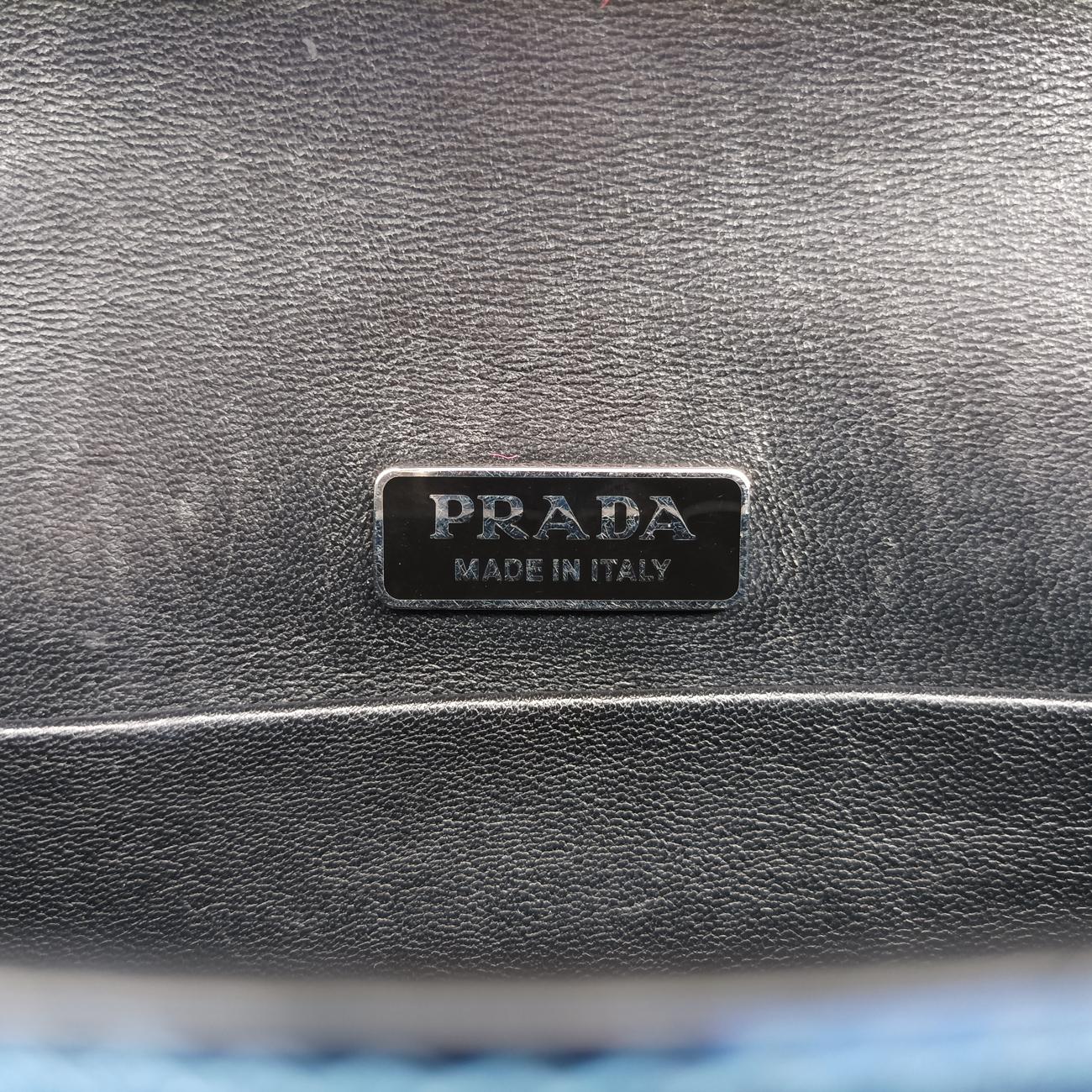 Vintage Prada Cahier Black×Blue Leather×Patent 1BH018 shoulderbag | stylenewstar