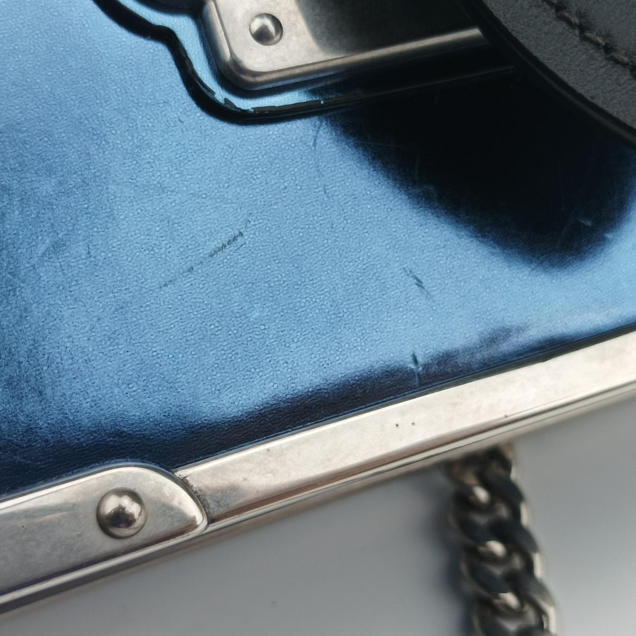 Vintage Prada Cahier Black×Blue Leather×Patent 1BH018 shoulderbag | stylenewstar