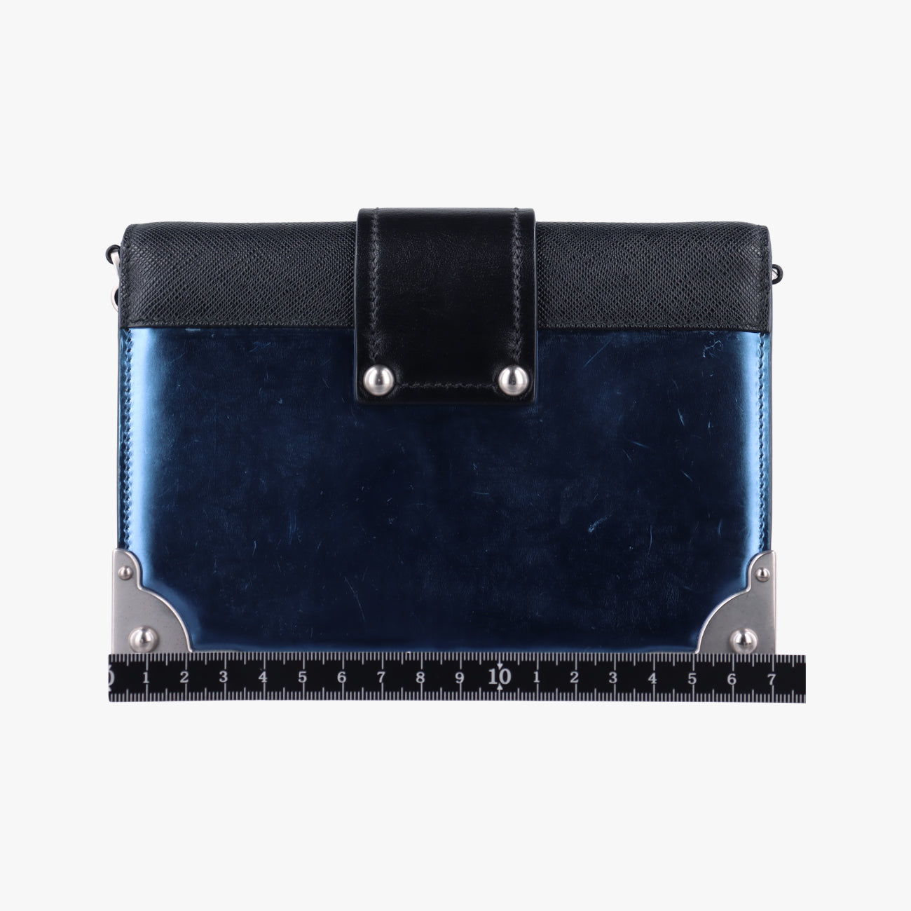 Vintage Prada Cahier Black×Blue Leather×Patent 1BH018 shoulderbag | stylenewstar