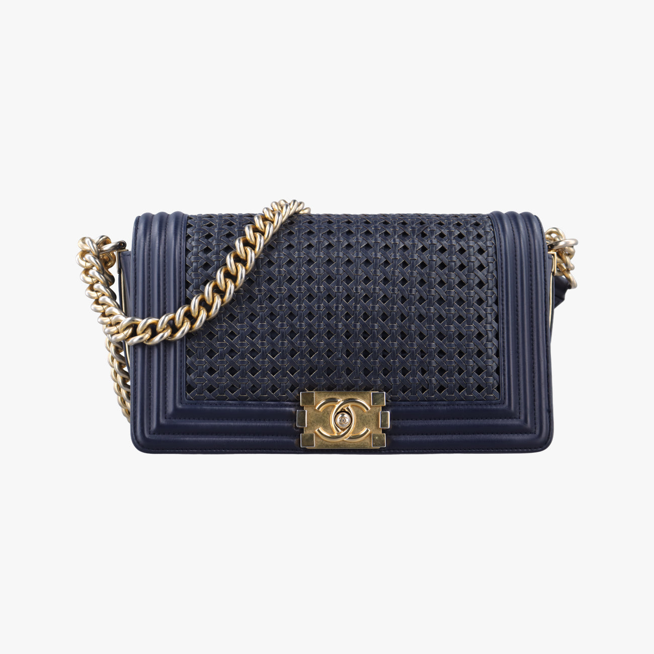 Pre-owned Chanel BOY CHANEL Blue leather A90181 shoulderbag | stylenewstar