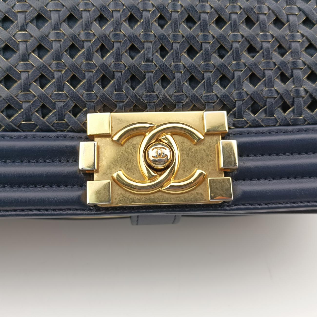 Pre-owned Chanel BOY CHANEL Blue leather A90181 shoulderbag | stylenewstar