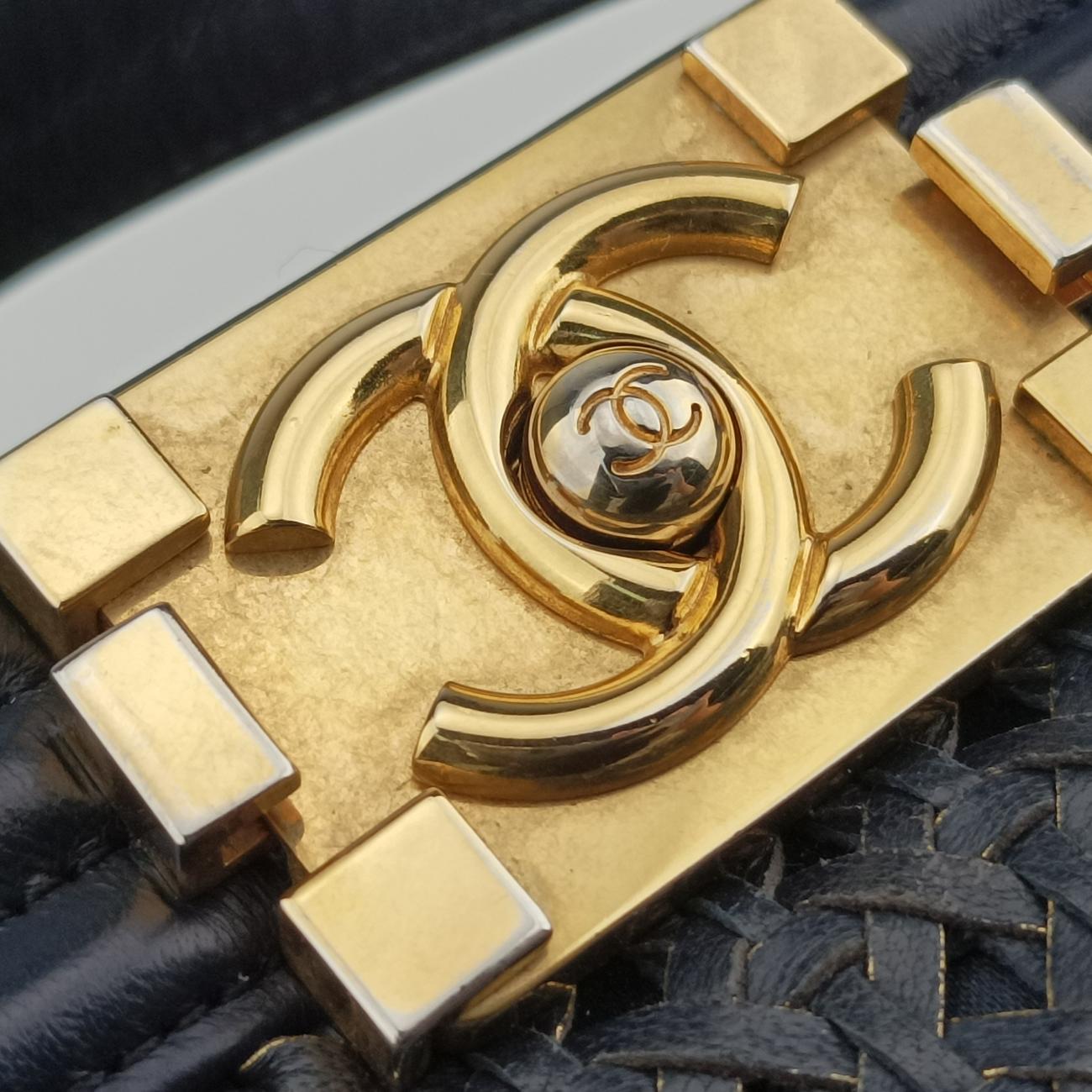 Pre-owned Chanel BOY CHANEL Blue leather A90181 shoulderbag | stylenewstar