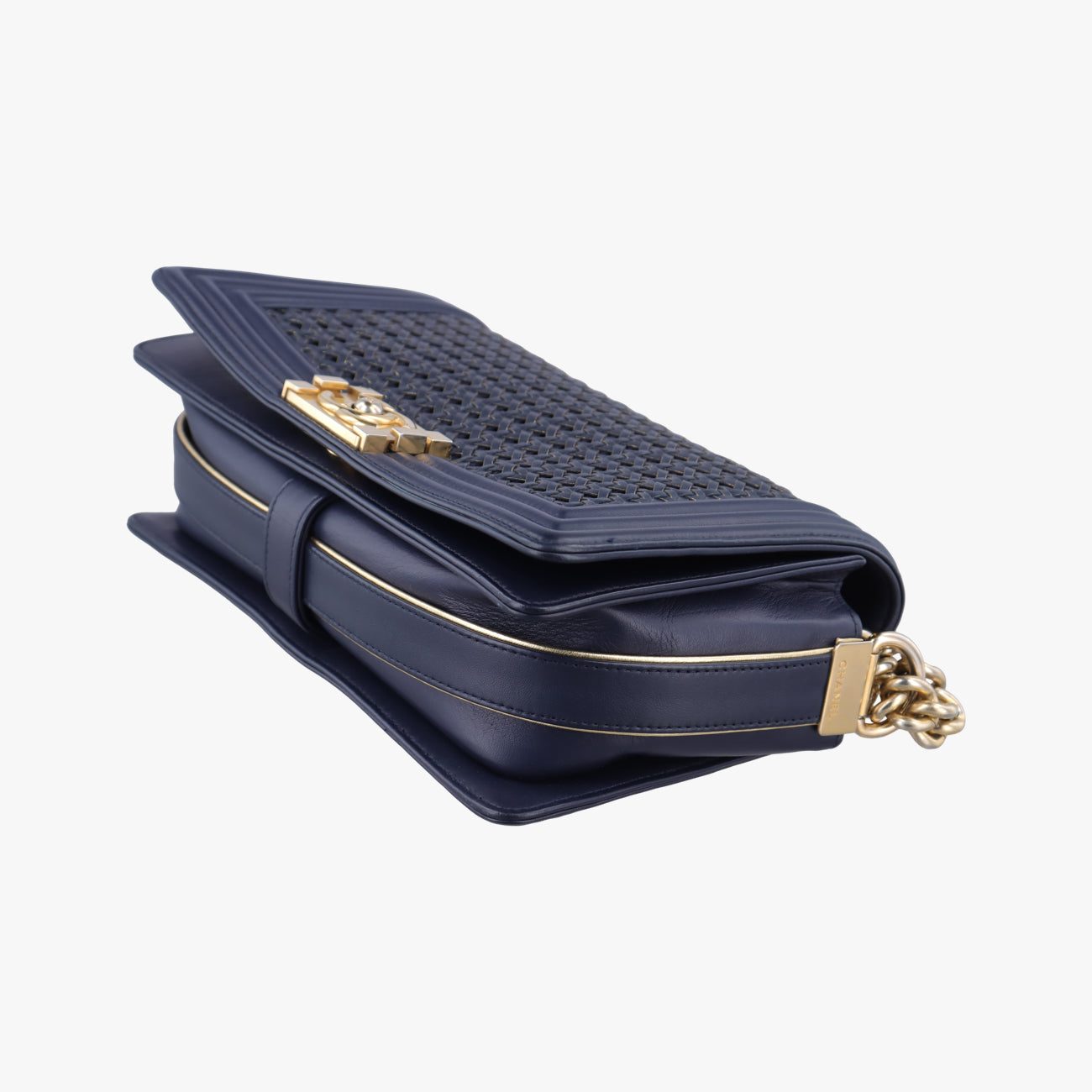 Pre-owned Chanel BOY CHANEL Blue leather A90181 shoulderbag | stylenewstar