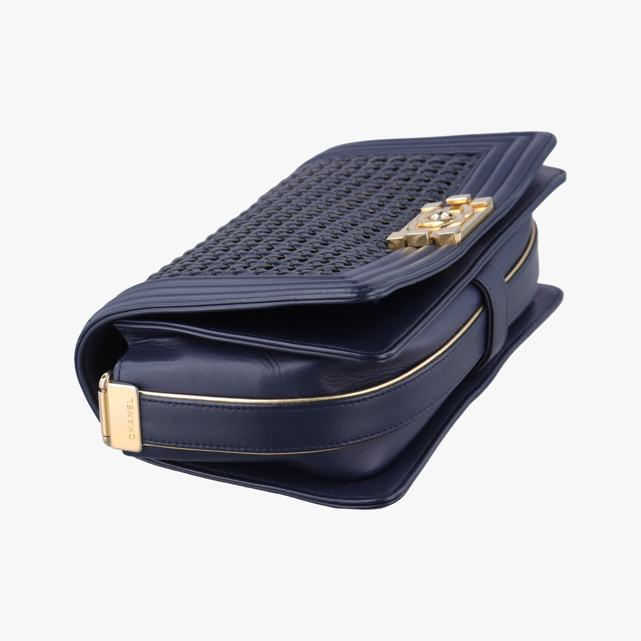 Pre-owned Chanel BOY CHANEL Blue leather A90181 shoulderbag | stylenewstar