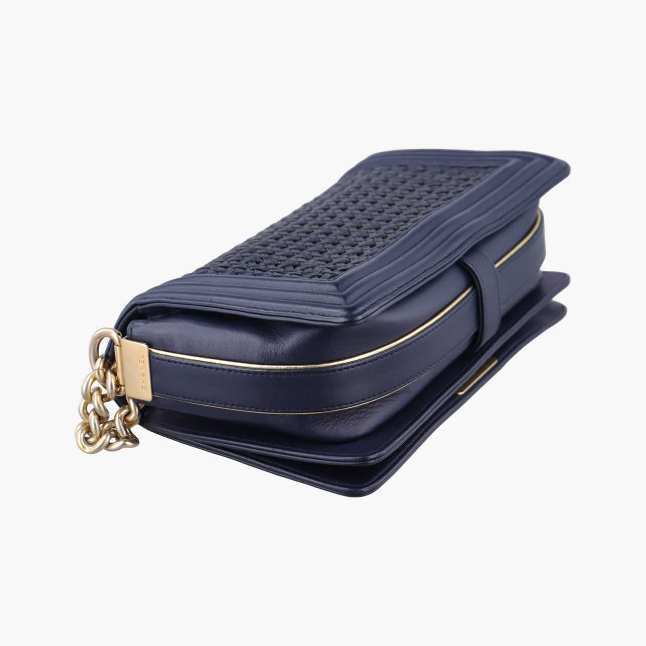 Pre-owned Chanel BOY CHANEL Blue leather A90181 shoulderbag | stylenewstar