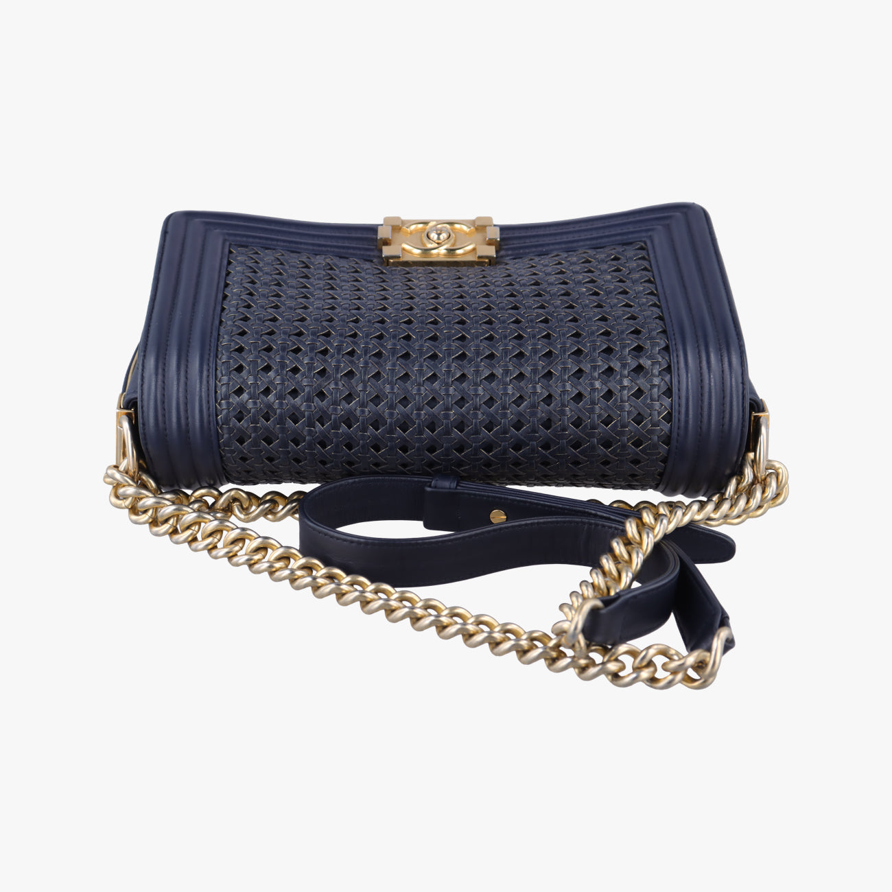 Pre-owned Chanel BOY CHANEL Blue leather A90181 shoulderbag | stylenewstar