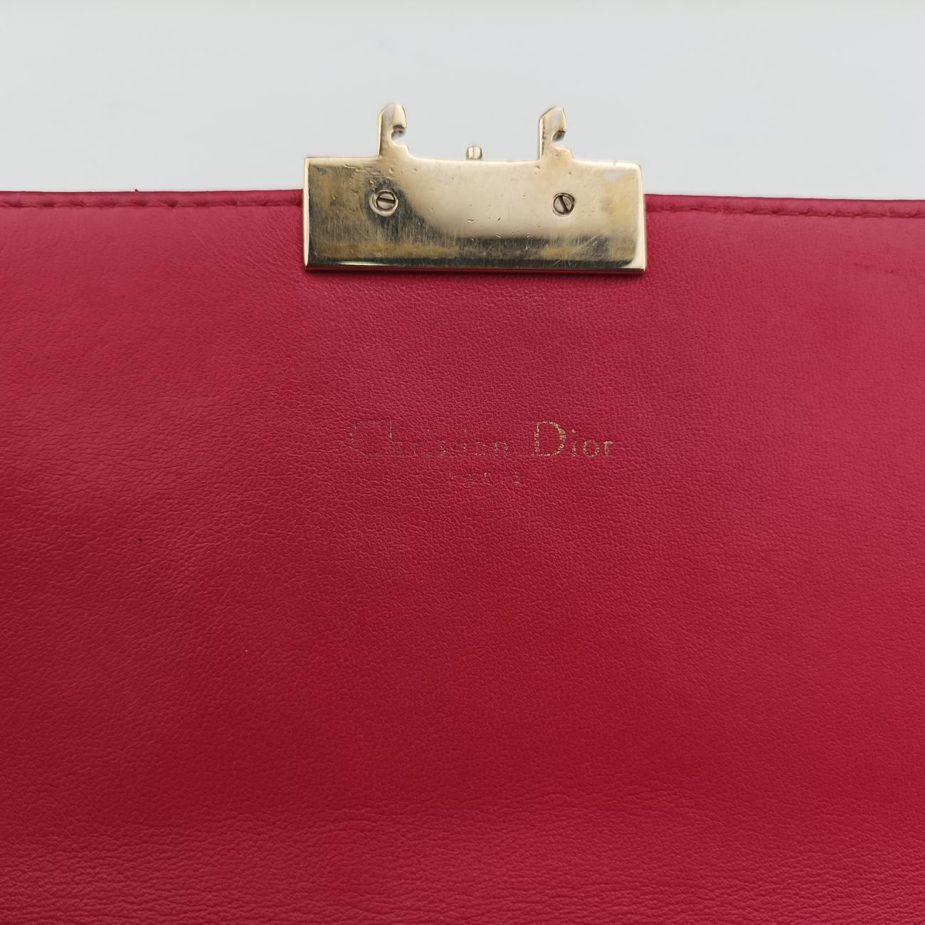 Pre-owned Christian Dior Cannage New Lock Red lambskin  shoulderbag | stylenewstar