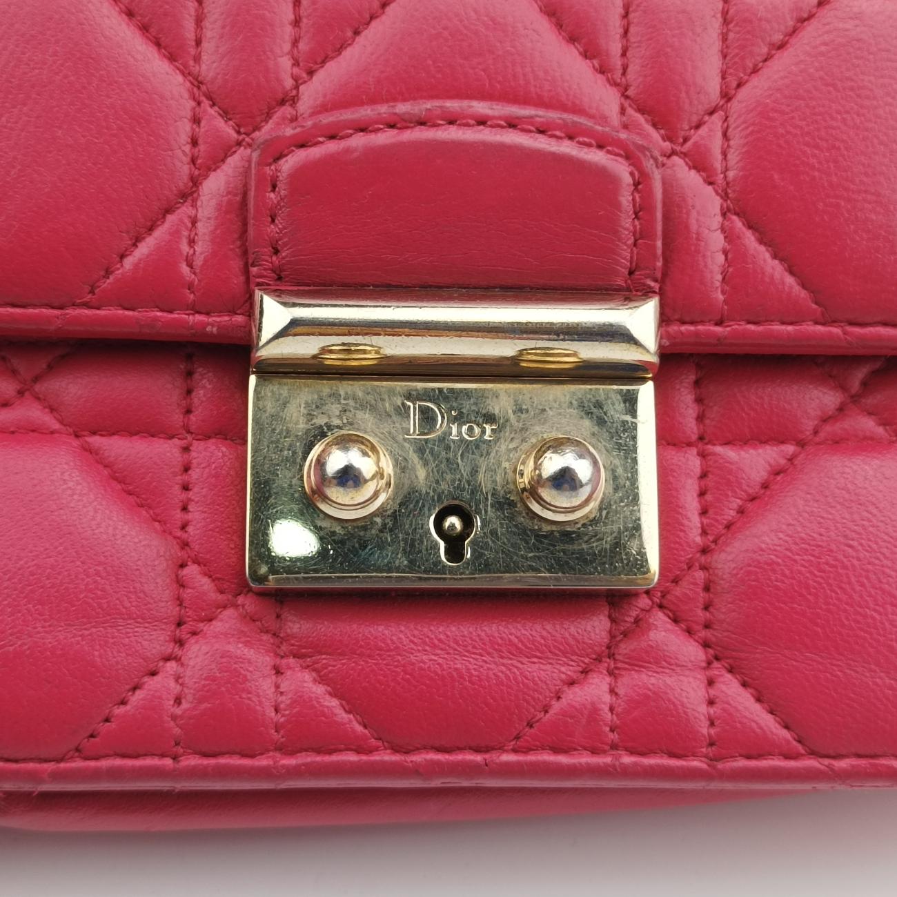 Pre-owned Christian Dior Cannage New Lock Red lambskin  shoulderbag | stylenewstar