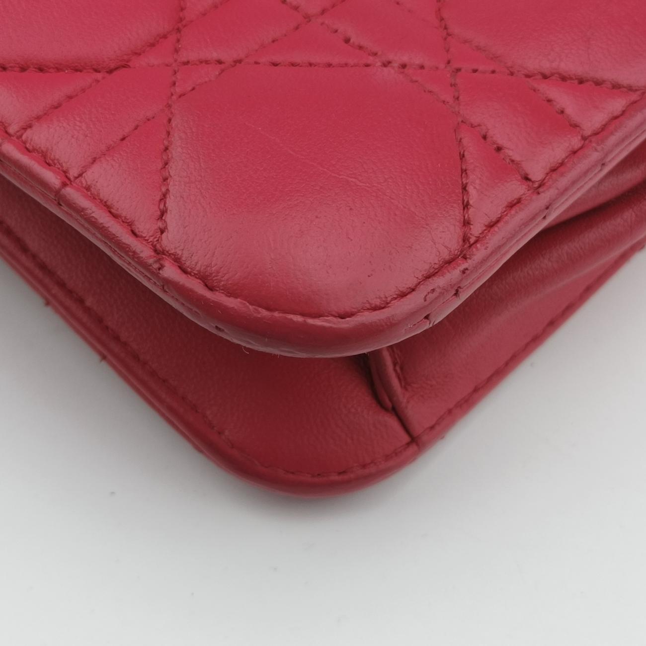 Pre-owned Christian Dior Cannage New Lock Red lambskin  shoulderbag | stylenewstar