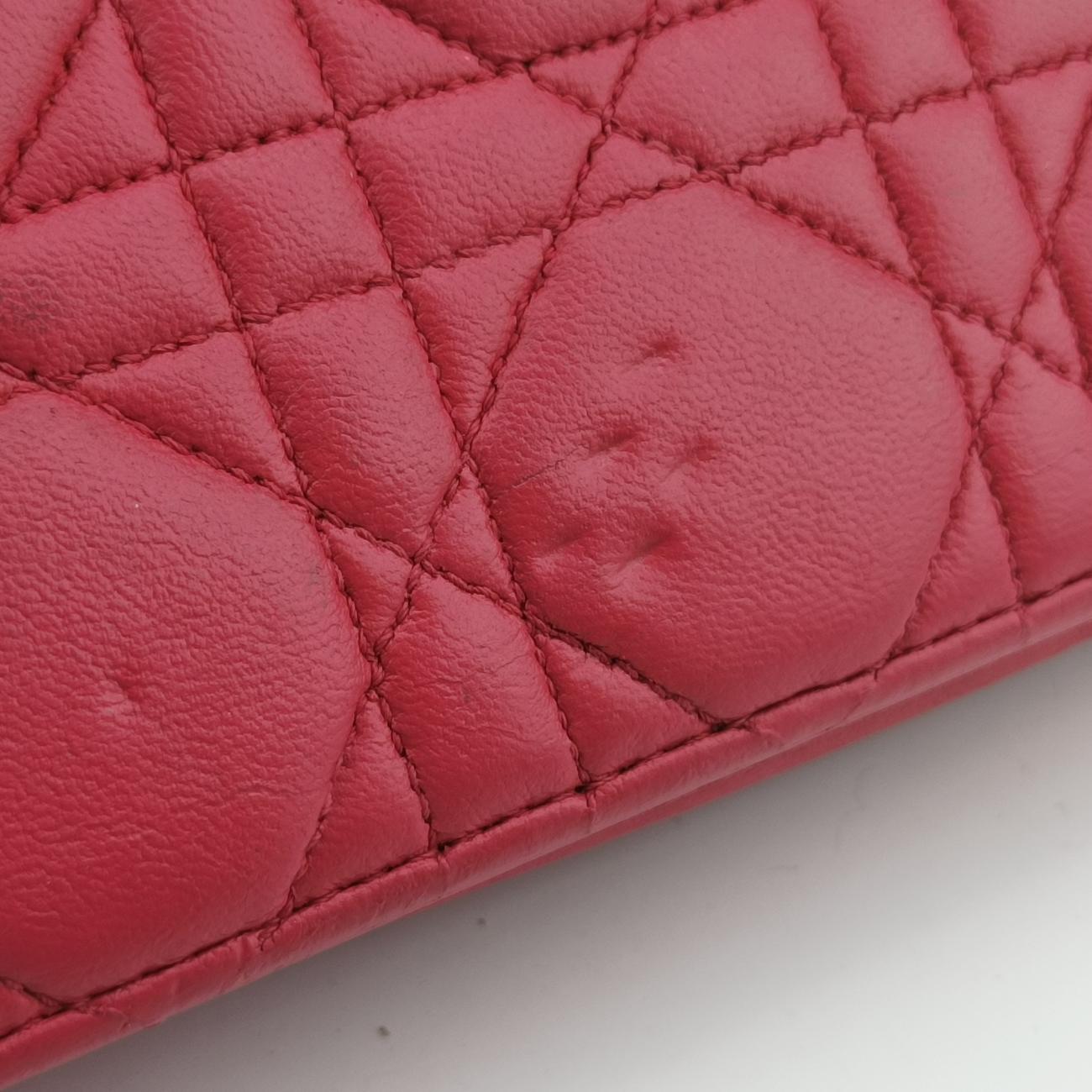 Pre-owned Christian Dior Cannage New Lock Red lambskin  shoulderbag | stylenewstar