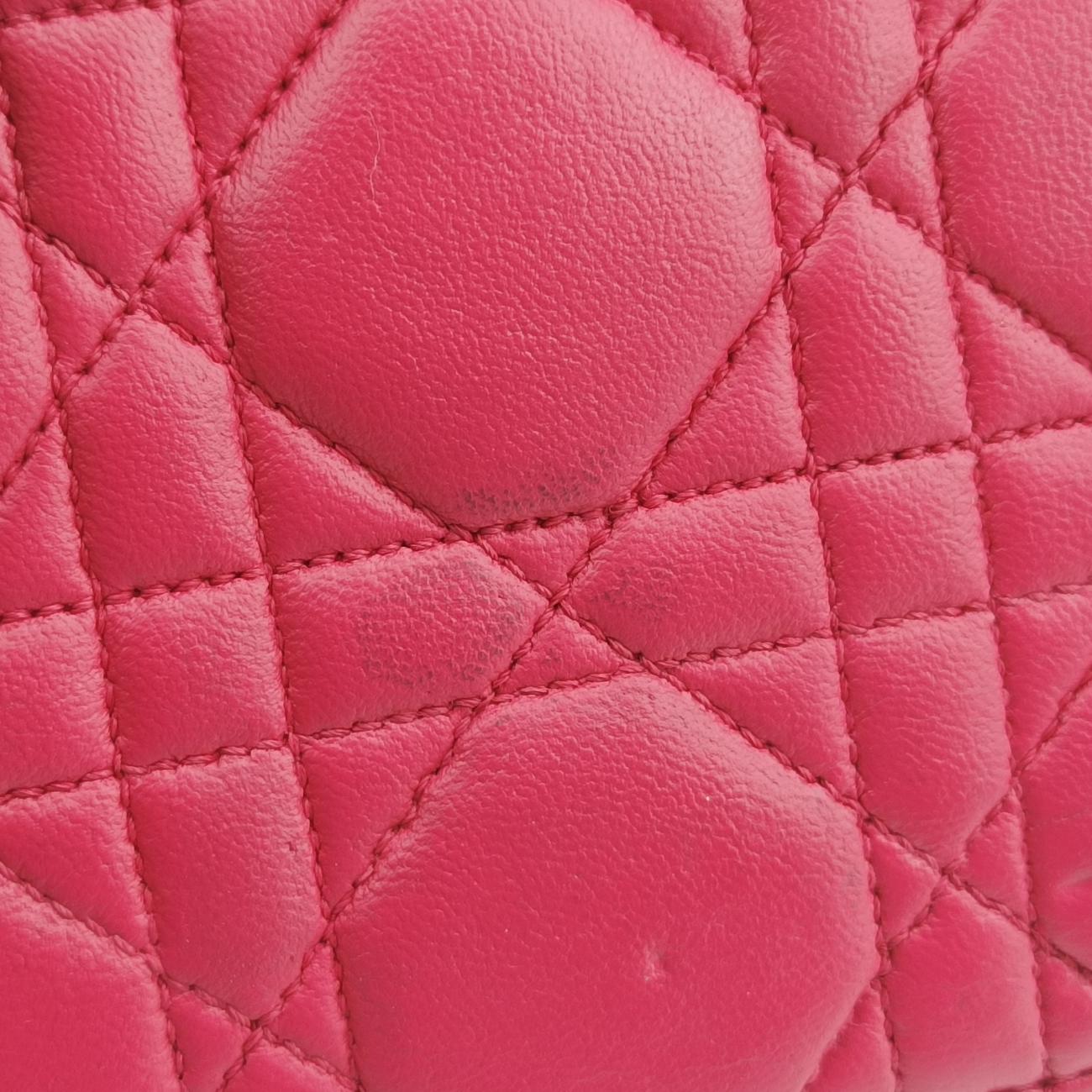 Pre-owned Christian Dior Cannage New Lock Red lambskin  shoulderbag | stylenewstar