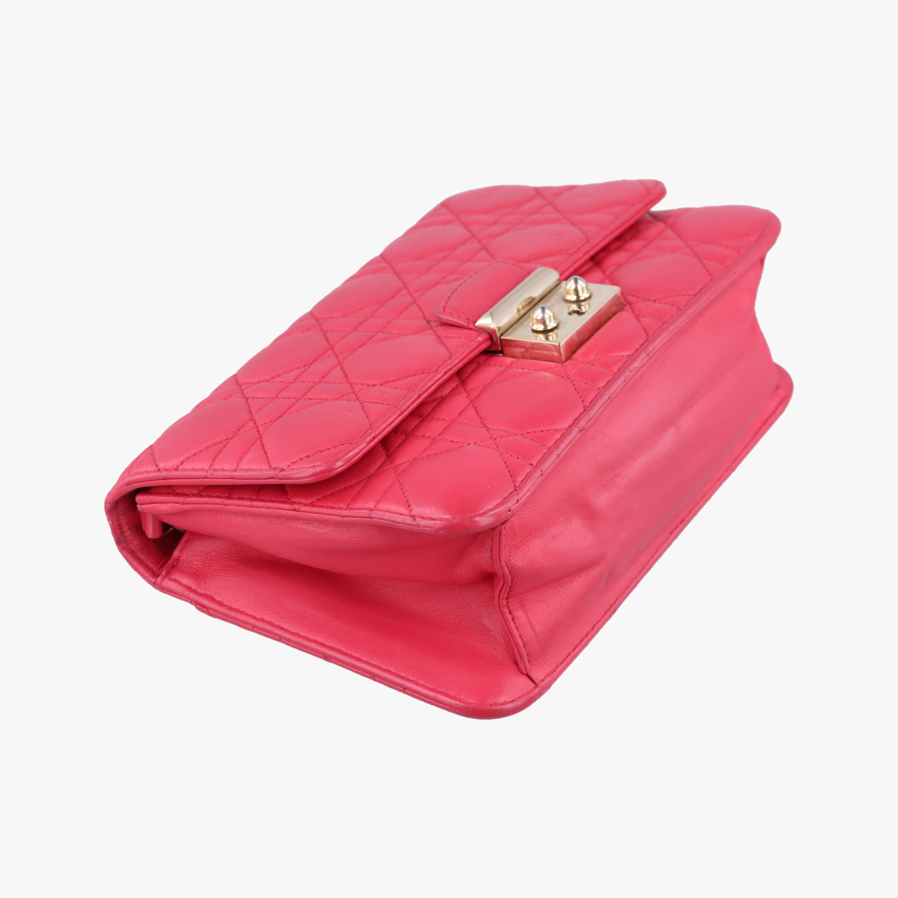 Pre-owned Christian Dior Cannage New Lock Red lambskin  shoulderbag | stylenewstar