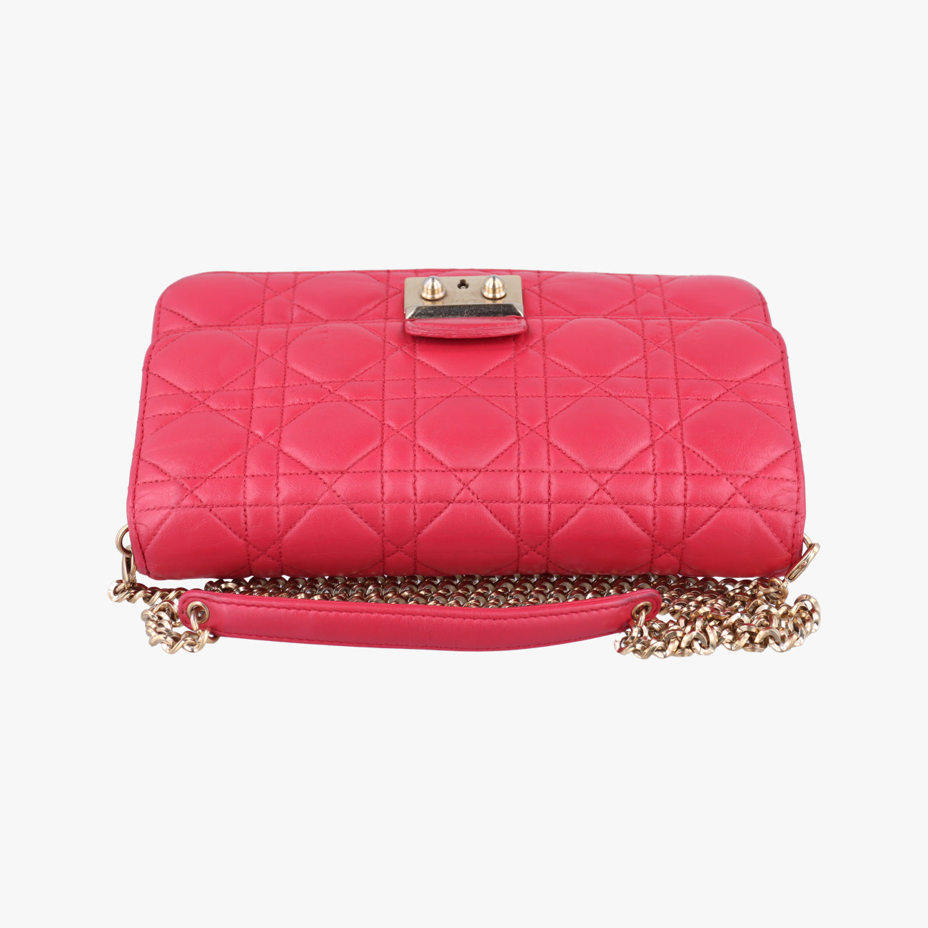 Pre-owned Christian Dior Cannage New Lock Red lambskin  shoulderbag | stylenewstar