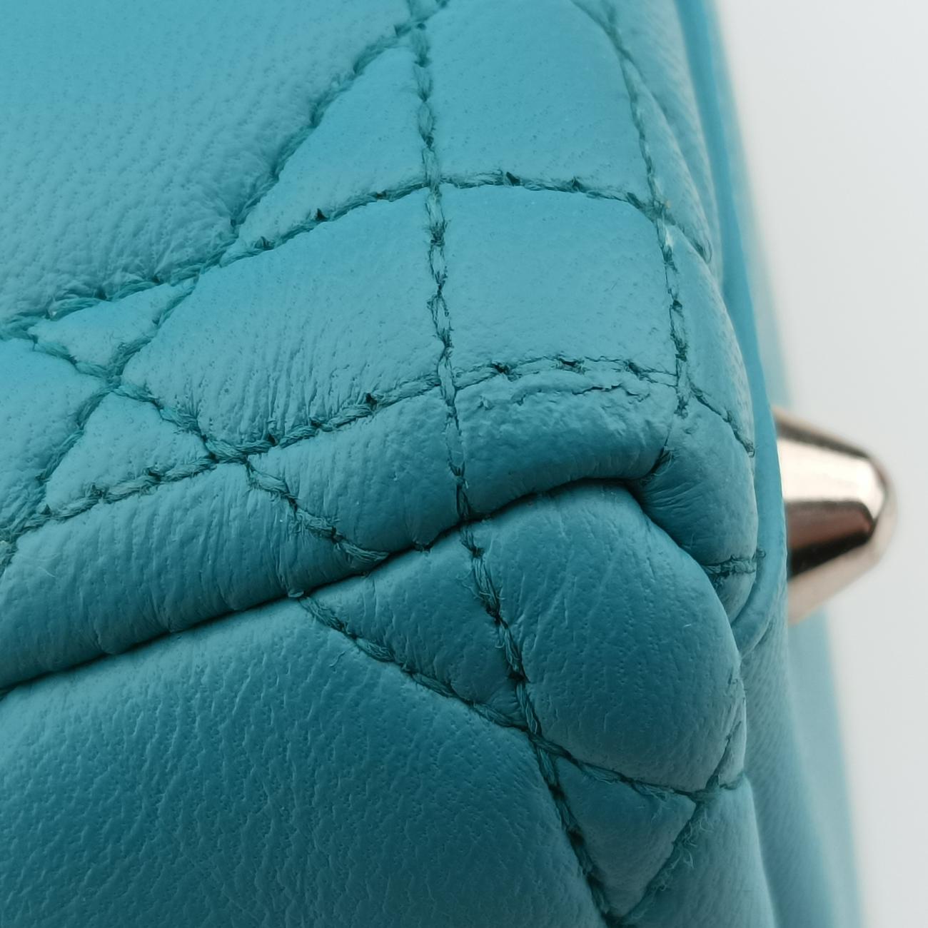 Pre-owned Christian Dior Lady Dior Blue lambskin  shoulderbag | stylenewstar