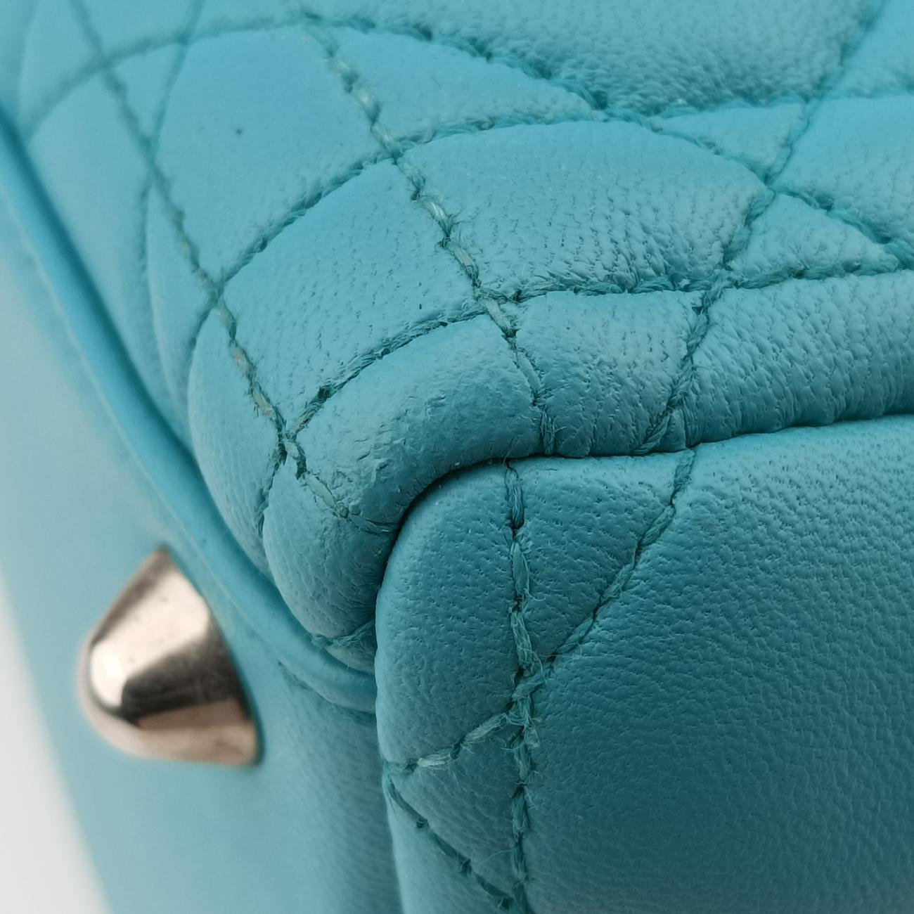 Pre-owned Christian Dior Lady Dior Blue lambskin  shoulderbag | stylenewstar