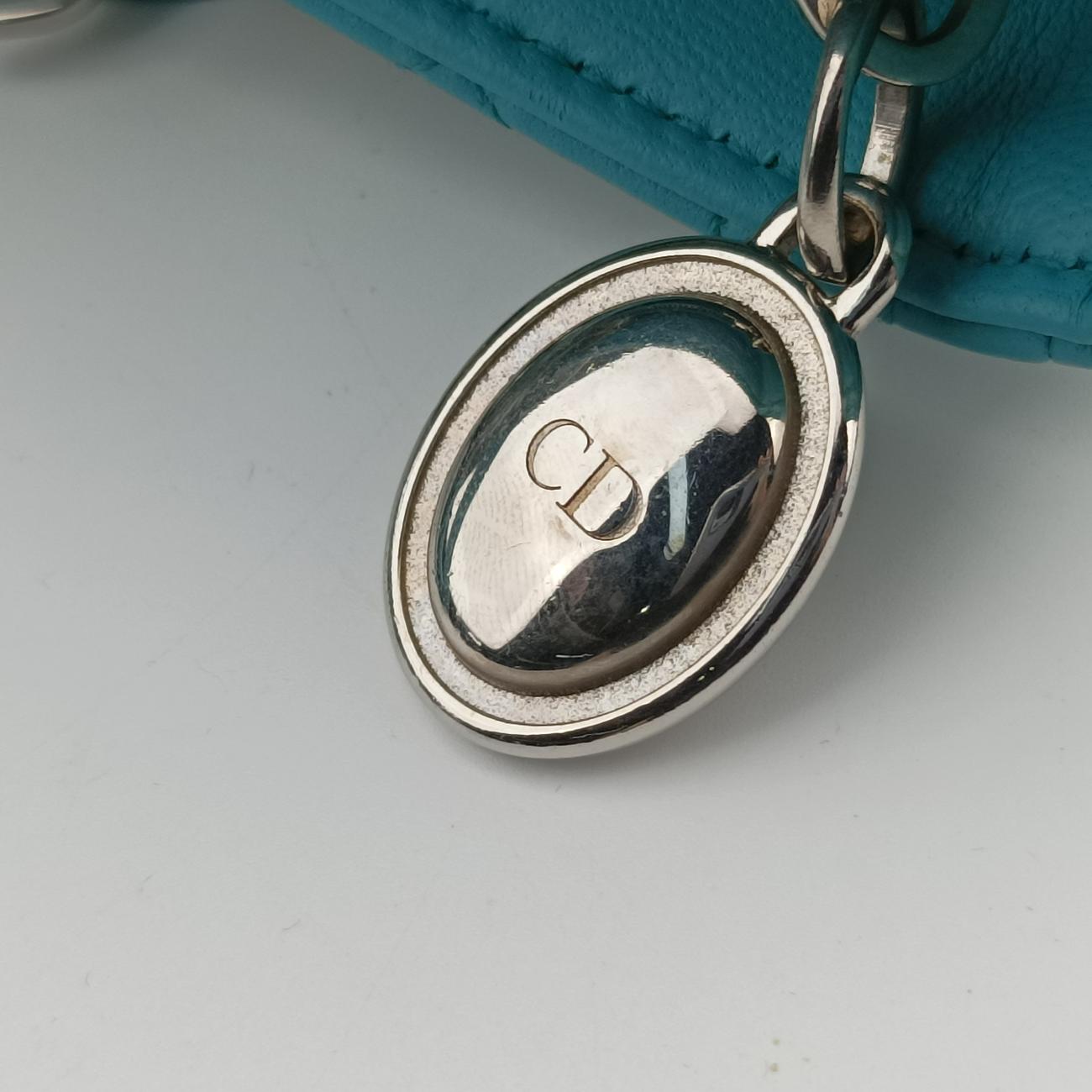 Pre-owned Christian Dior Lady Dior Blue lambskin  shoulderbag | stylenewstar