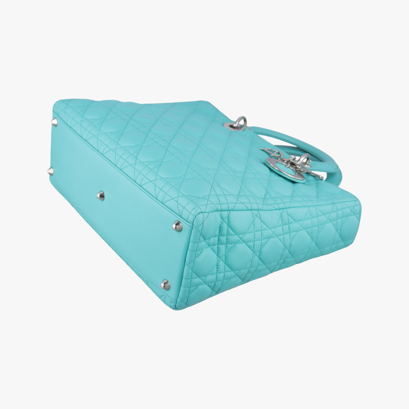 Pre-owned Christian Dior Lady Dior Blue lambskin  shoulderbag | stylenewstar