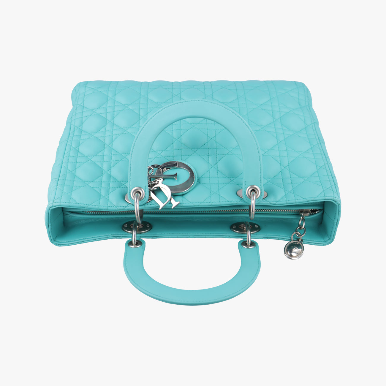 Pre-owned Christian Dior Lady Dior Blue lambskin  shoulderbag | stylenewstar