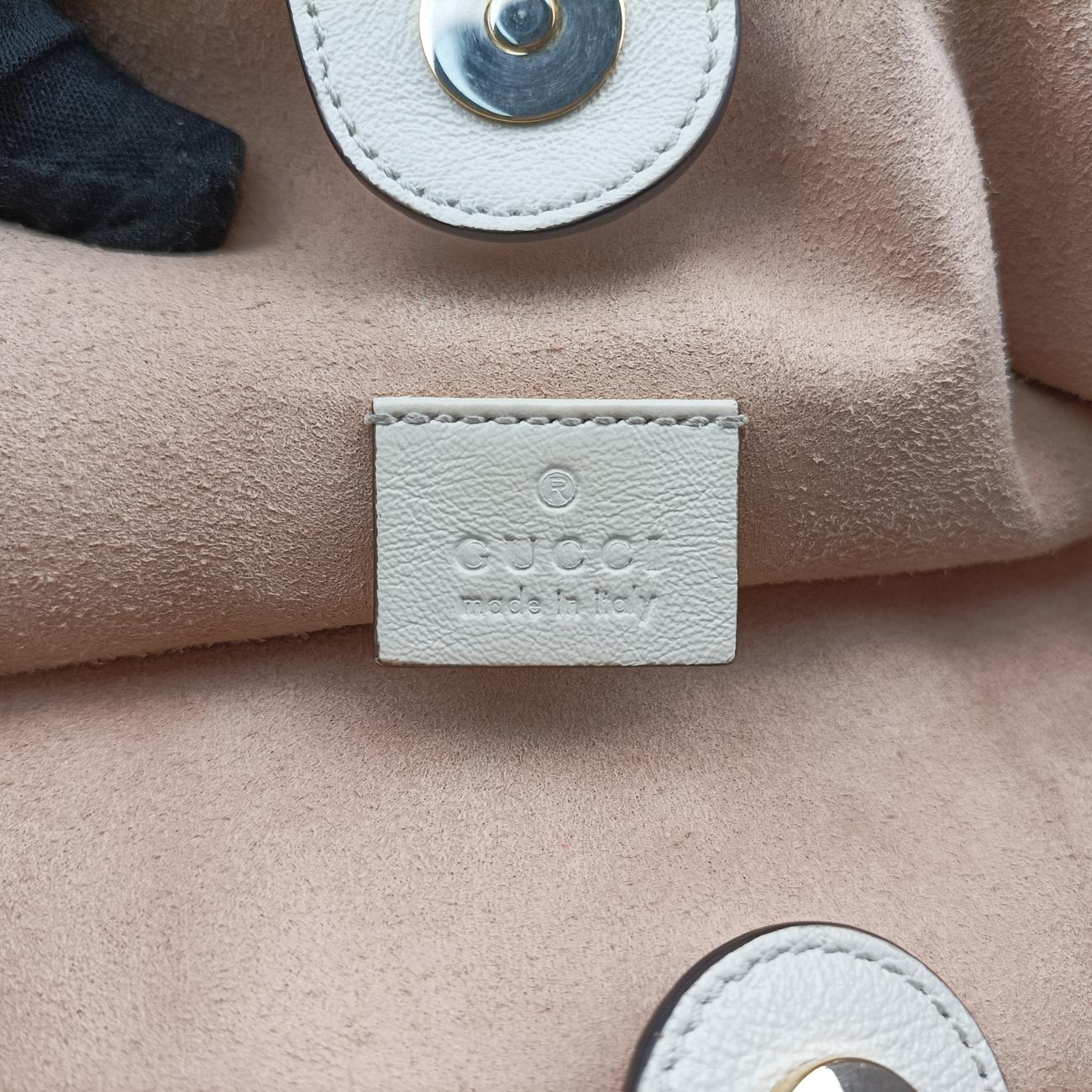 Pre-owned Gucci Rajah White×Black×Red Leather 537219 shoulderbag | stylenewstar