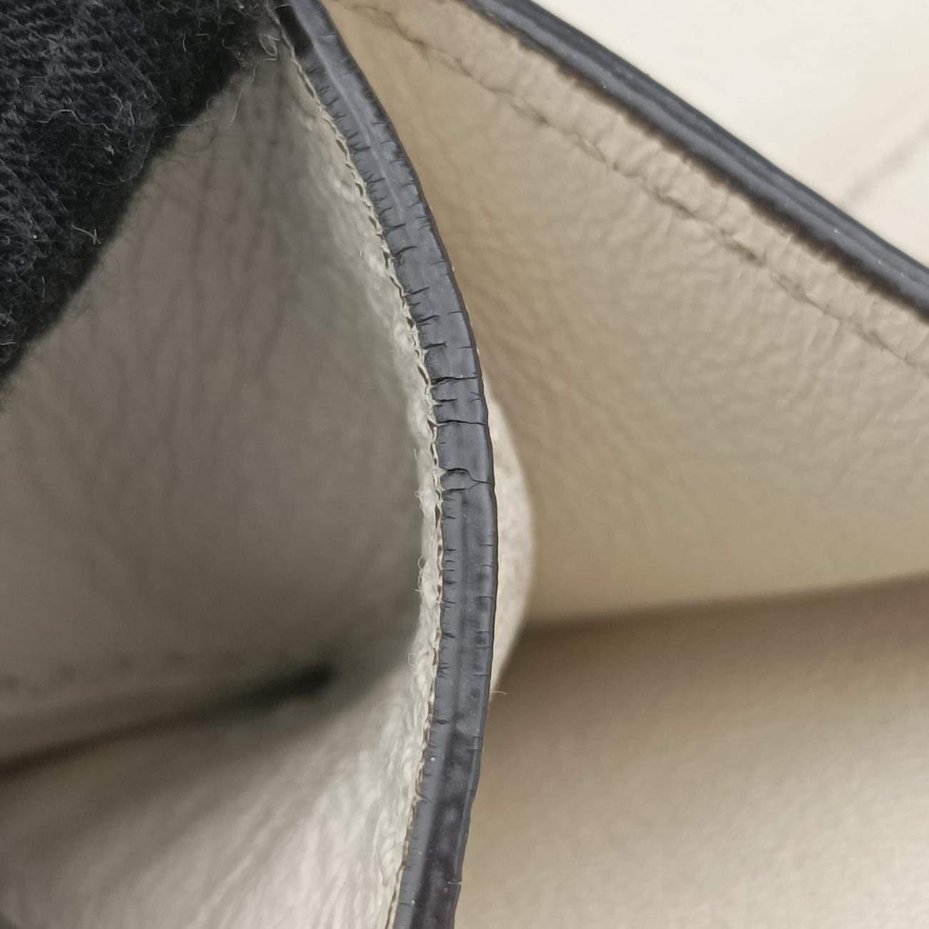 Pre-owned Gucci Rajah White×Black×Red Leather 537219 shoulderbag | stylenewstar