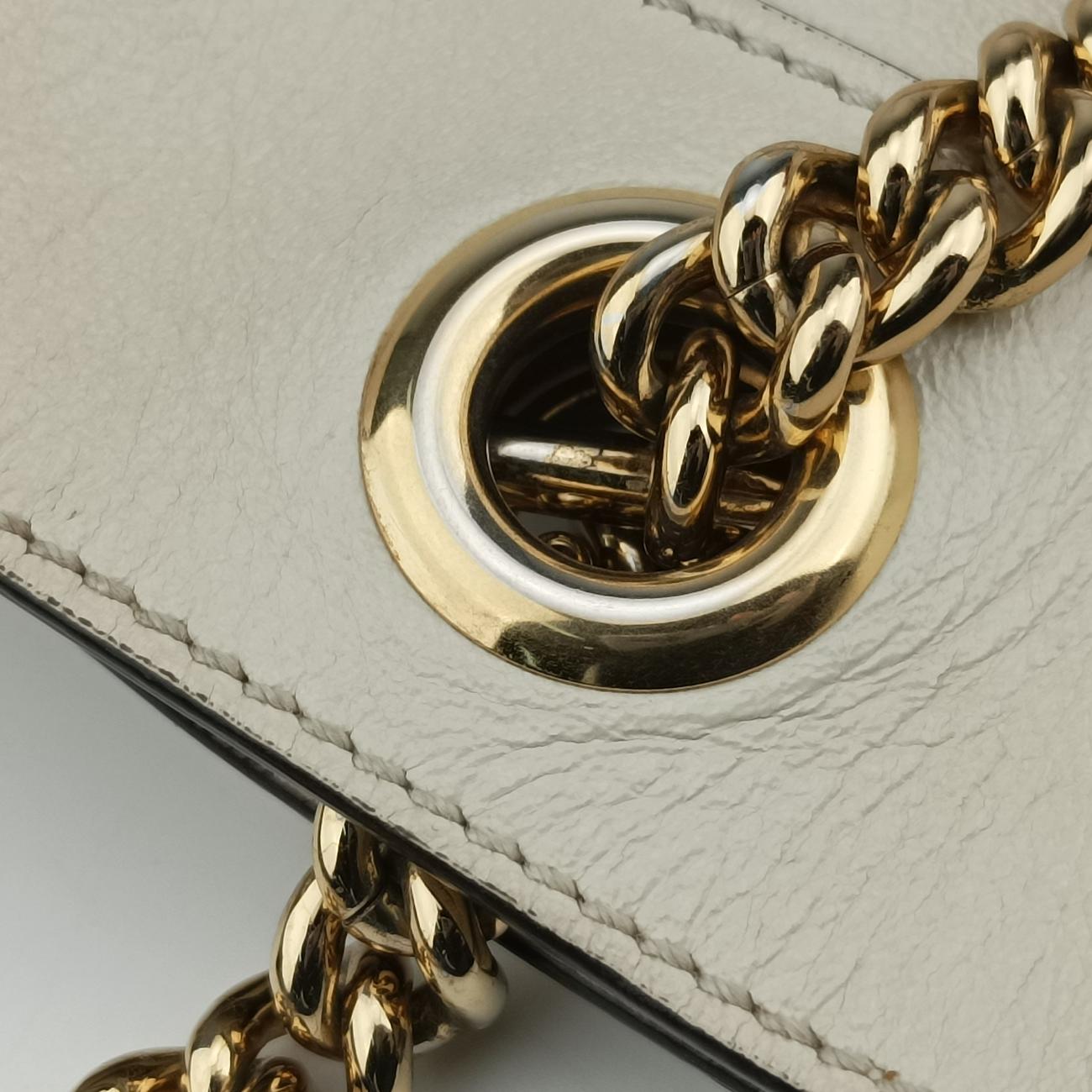 Pre-owned Gucci Rajah White×Black×Red Leather 537219 shoulderbag | stylenewstar