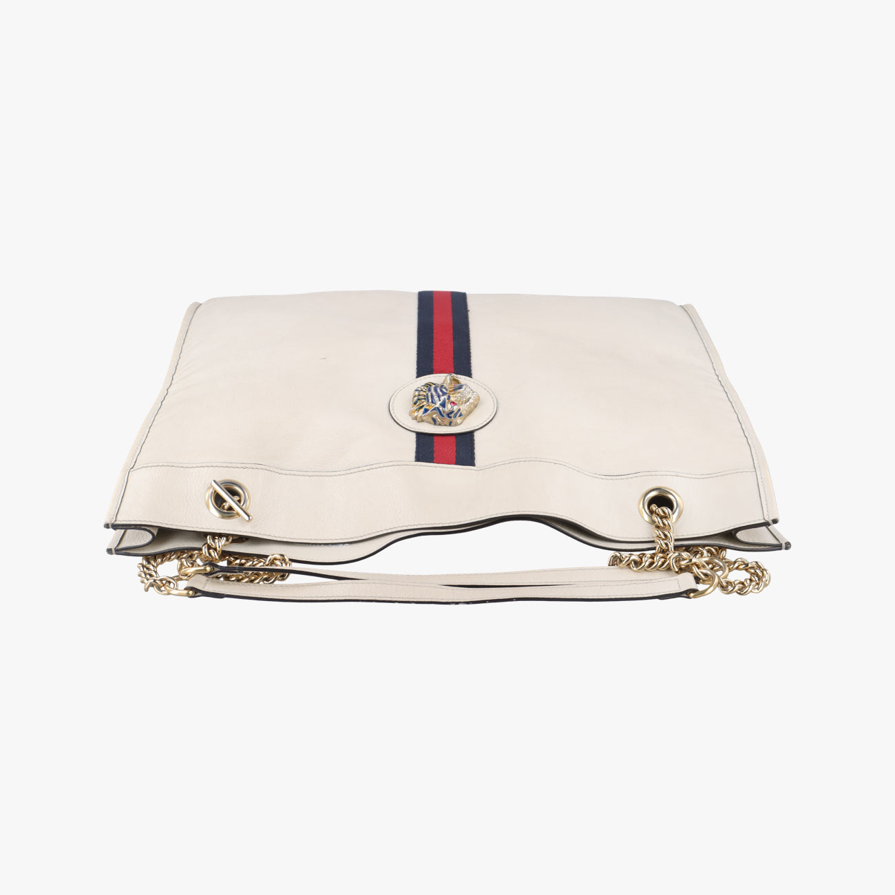 Pre-owned Gucci Rajah White×Black×Red Leather 537219 shoulderbag | stylenewstar
