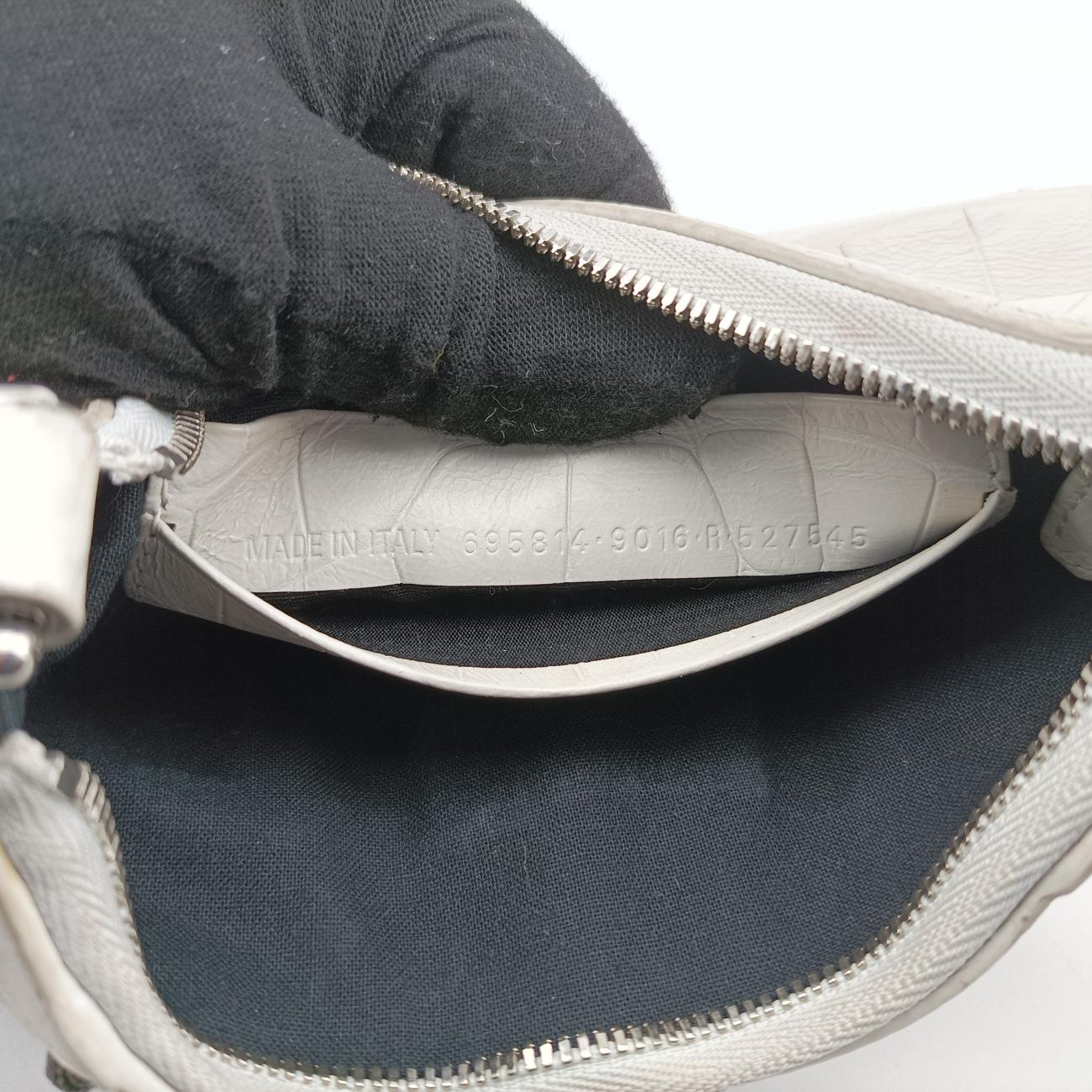 Pre-owned Balenciaga Le Cagole mini White lambskin  shoulderbag | stylenewstar