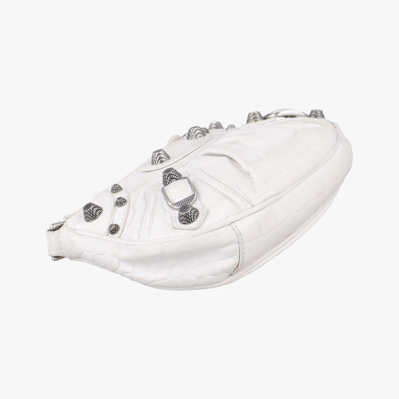 Pre-owned Balenciaga Le Cagole mini White lambskin  shoulderbag | stylenewstar
