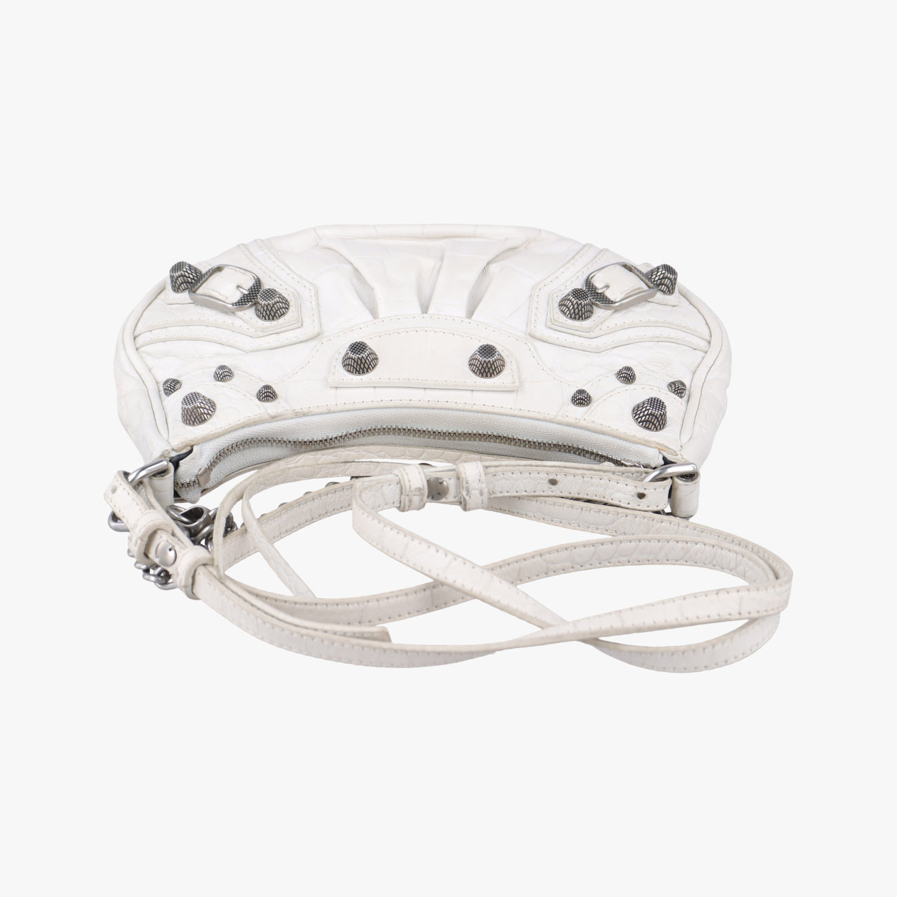 Pre-owned Balenciaga Le Cagole mini White lambskin  shoulderbag | stylenewstar