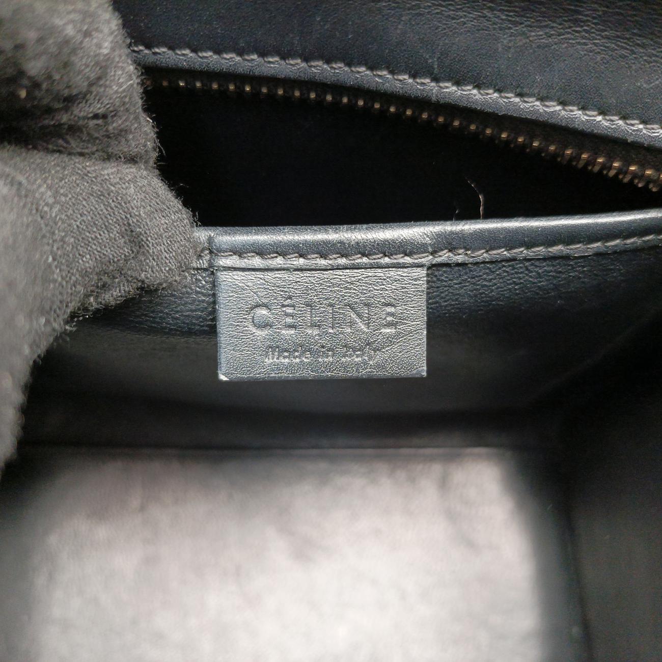 Pre-owned Celine luggage nano shopper Black x Blue x Green Leather  shoulderbag | stylenewstar