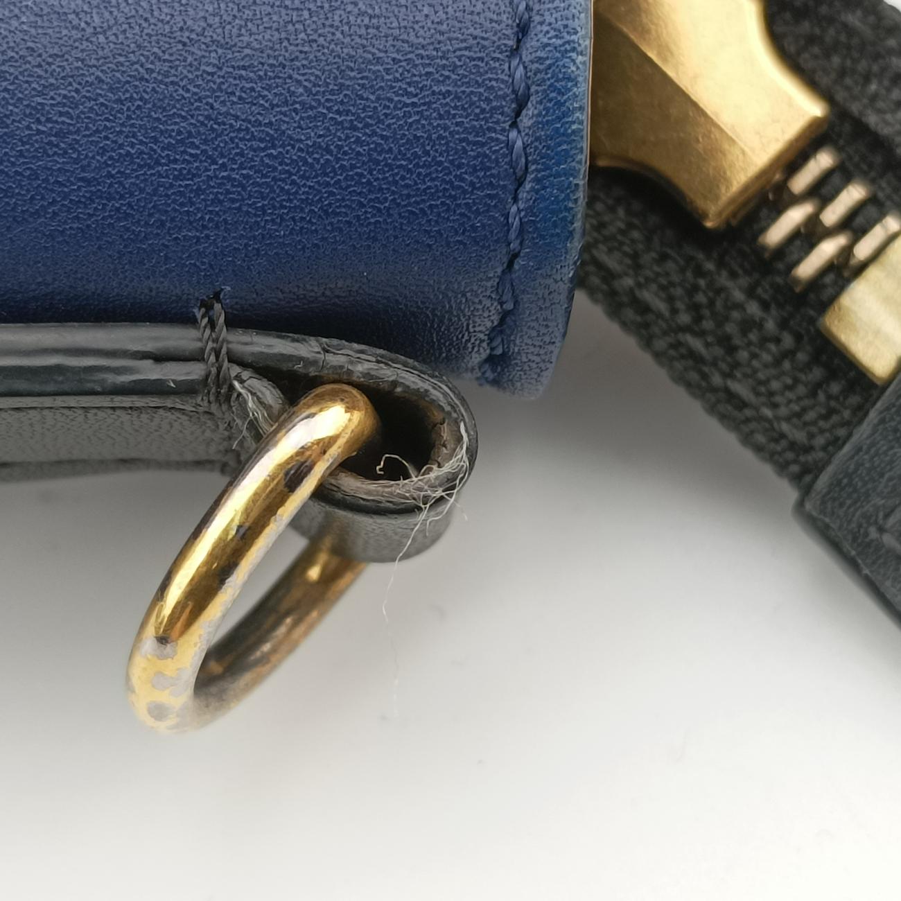 Pre-owned Celine luggage nano shopper Black x Blue x Green Leather  shoulderbag | stylenewstar