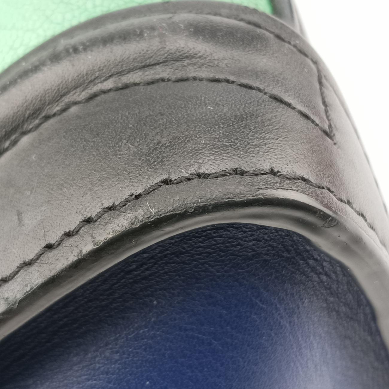 Pre-owned Celine luggage nano shopper Black x Blue x Green Leather  shoulderbag | stylenewstar