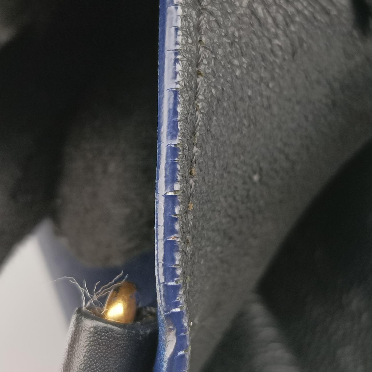 Pre-owned Celine luggage nano shopper Black x Blue x Green Leather  shoulderbag | stylenewstar