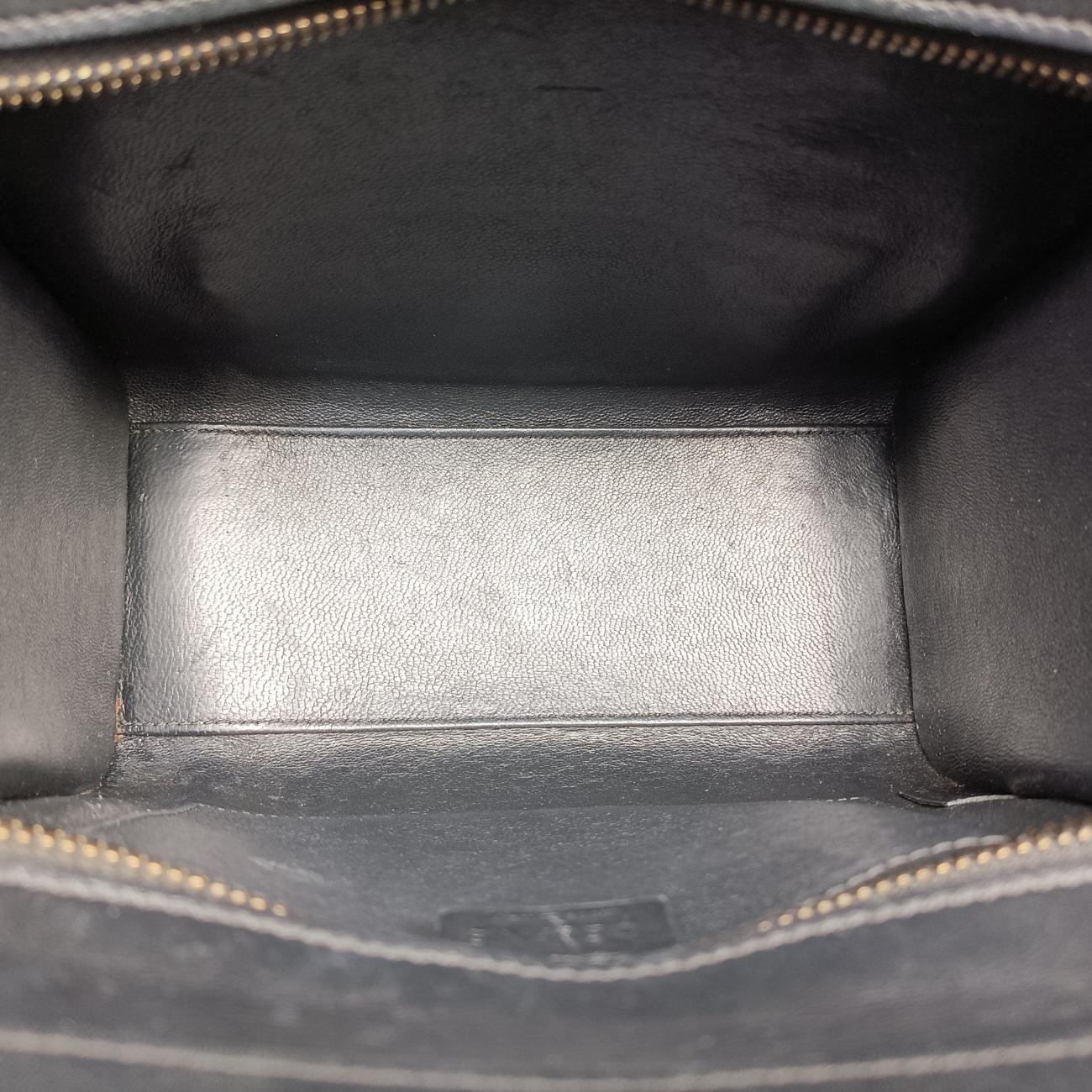 Pre-owned Celine luggage nano shopper Black x Blue x Green Leather  shoulderbag | stylenewstar