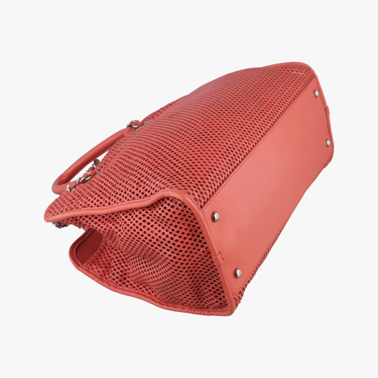 Vintage Chanel Up in the Air Perforated French Riviera Orange Leather A67654 shoulderbag | stylenewstar