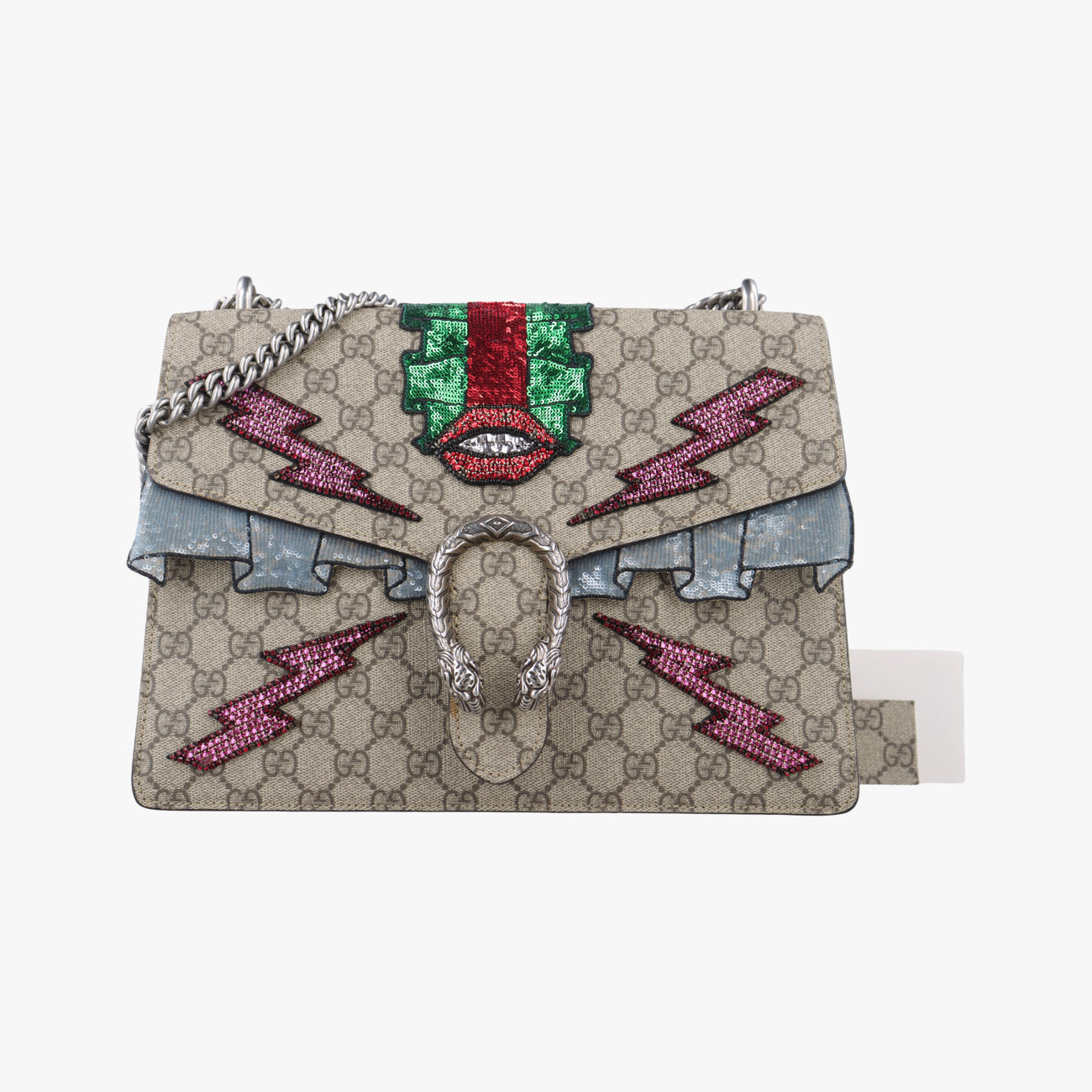 Pre-owned Gucci Dionysus beige×Multicolour PVC coated canvas 400235 shoulderbag | stylenewstar