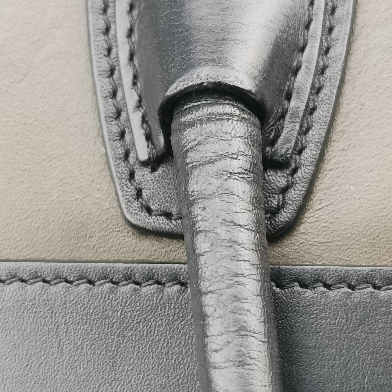 Pre-owned Celine luggage nano shopper Black×Brown×Green leather  shoulderbag | stylenewstar