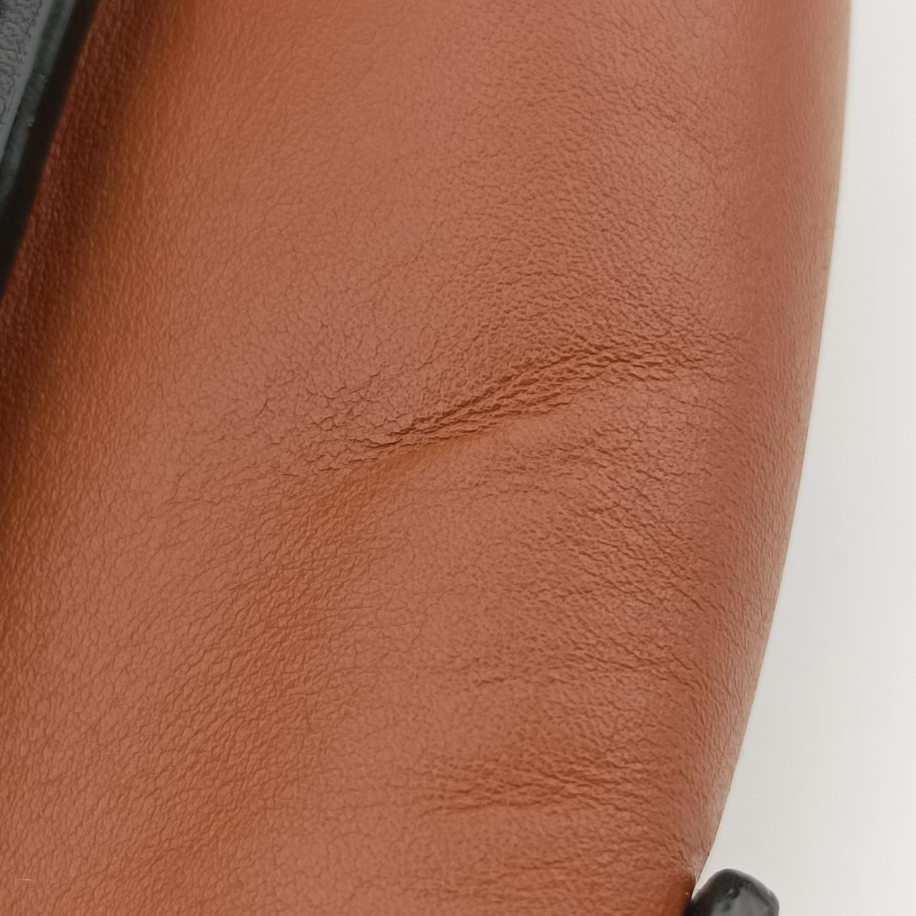 Pre-owned Celine luggage nano shopper Black×Brown×Green leather  shoulderbag | stylenewstar