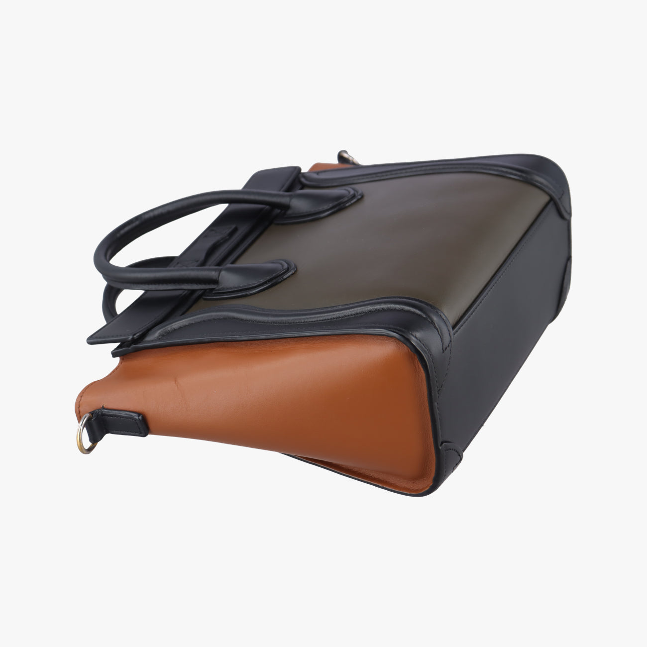 Pre-owned Celine luggage nano shopper Black×Brown×Green leather  shoulderbag | stylenewstar