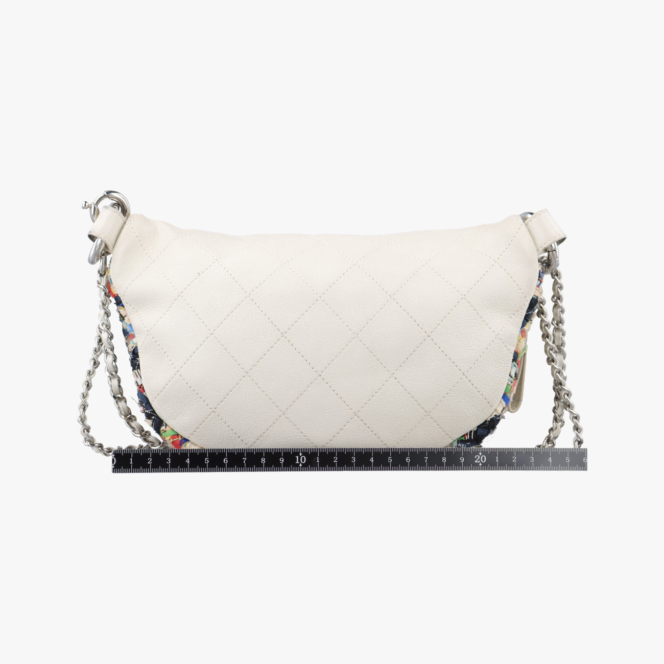 Pre-owned Chanel Waist White×Multicolour Tweed x Lambskin A93842 shoulderbag | stylenewstar