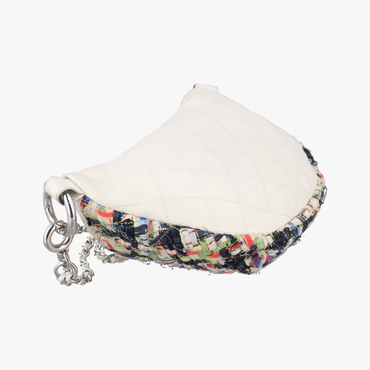 Pre-owned Chanel Waist White×Multicolour Tweed x Lambskin A93842 shoulderbag | stylenewstar