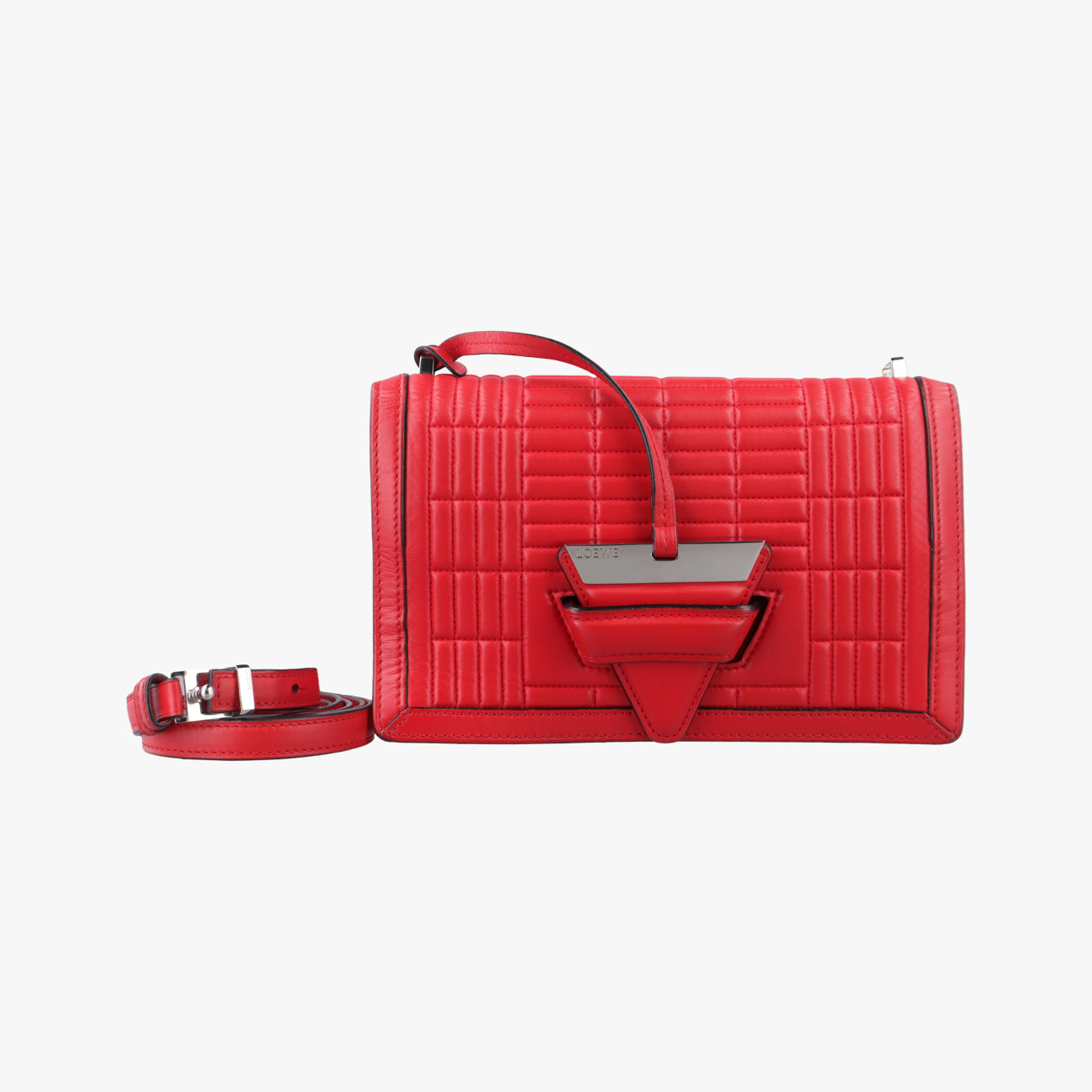 Pre-owned Loewe Barcelona Red Leather  shoulderbag | stylenewstar